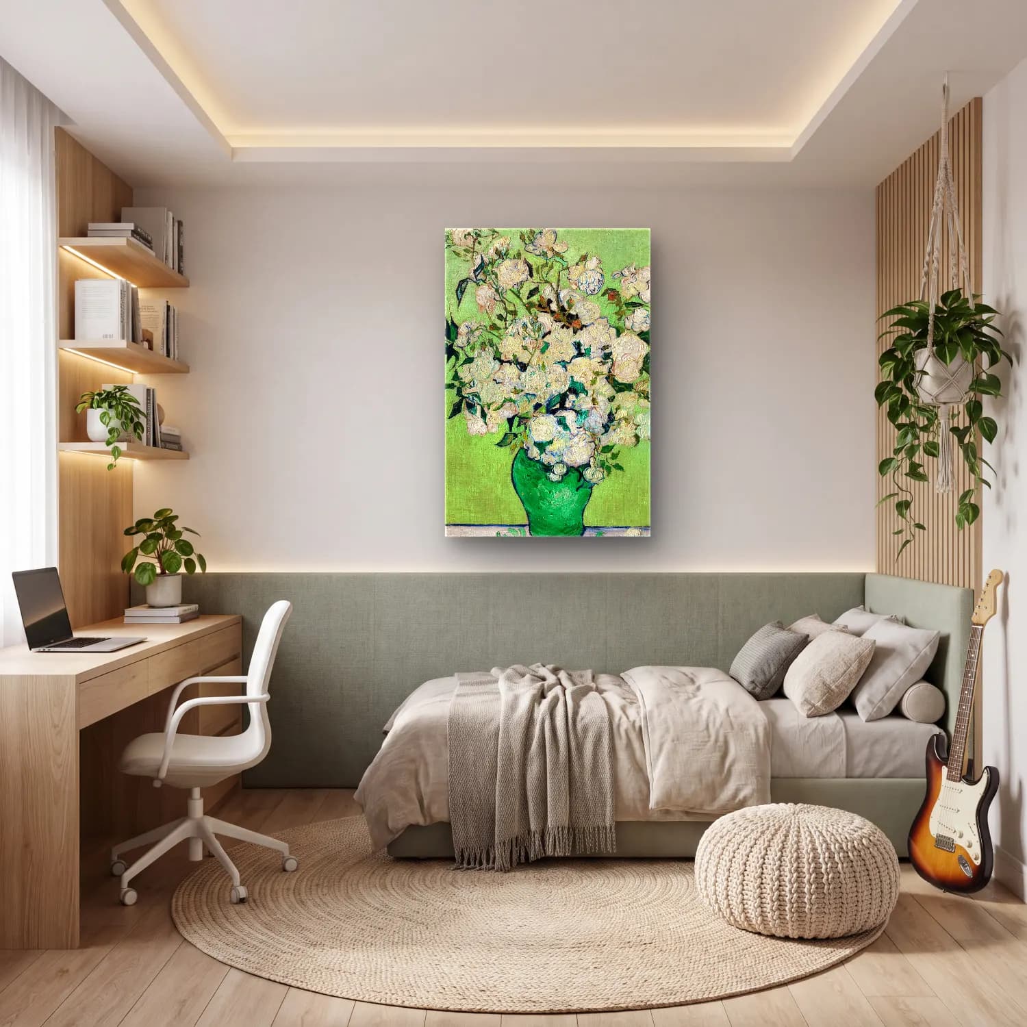 Vincent van Gogh – Roses cam tablo — genç odasında