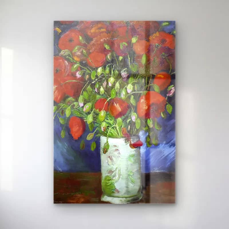 Vincent van Gogh – Vase with Poppies cam tablo — Vincent van Gogh – Vase with Poppies — empresyonist gelincikler