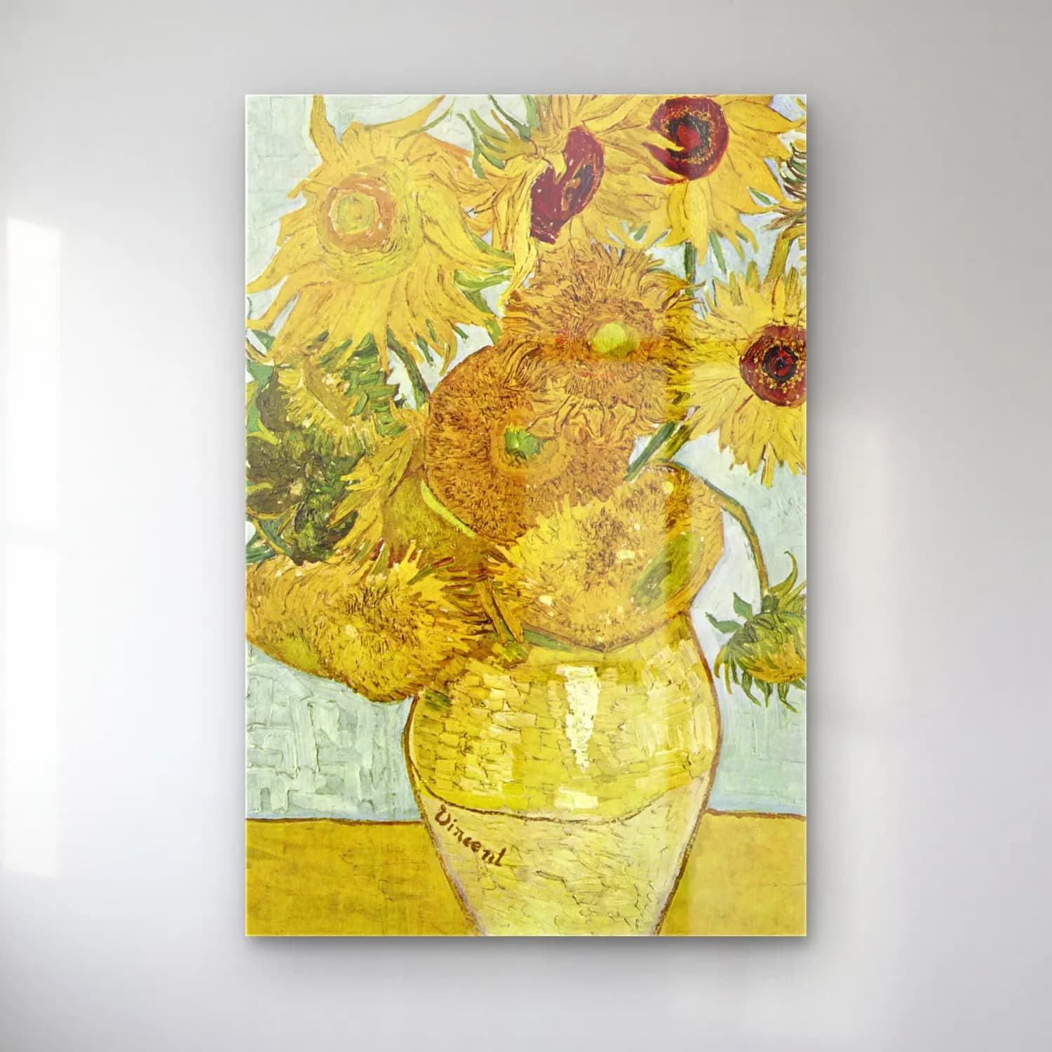 Vincent van Gogh – Vase with Twelve Sunflowers cam tablo — Vincent van Gogh – Vase with Twelve Sunflowers — empresyonist ayçiçekleri