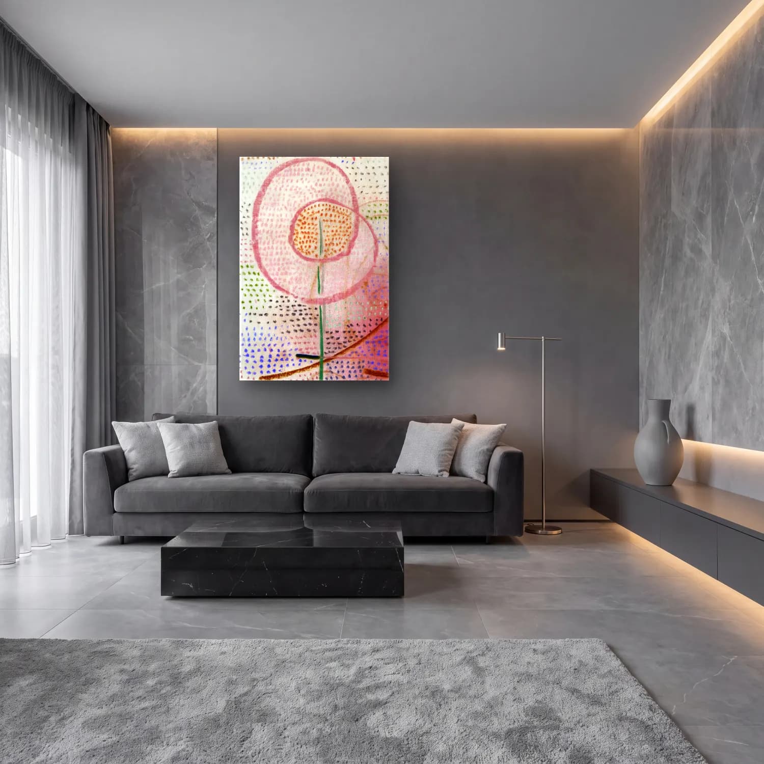 Paul Klee – Blossoming cam tablo — lüks salon duvarında