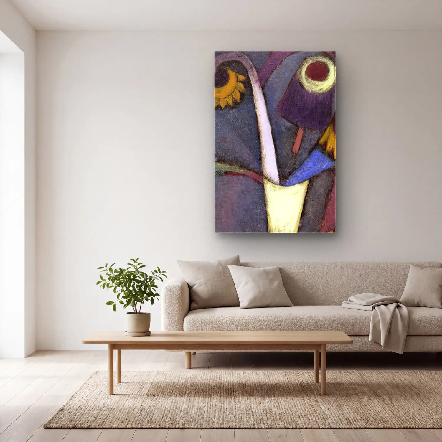 Paul Klee – Autumn Flower cam tablo — açık renk salonda