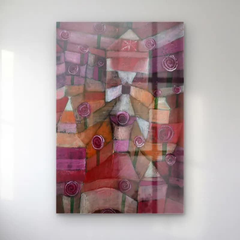 Paul Klee – Rose garden cam tablo — Paul Klee – Rose garden — modern soyut güller