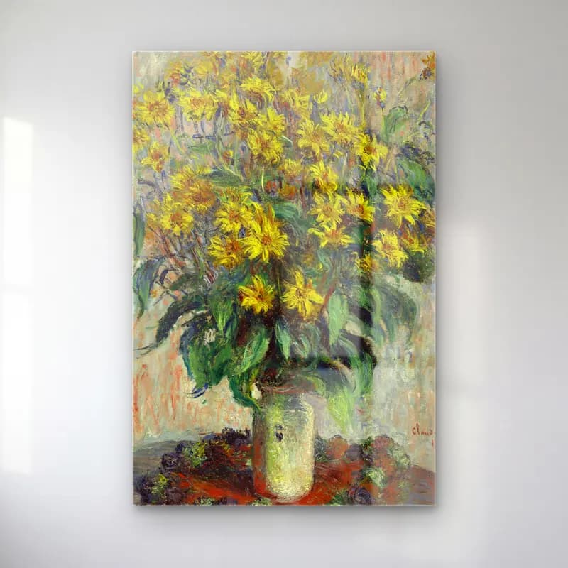 Claude Monet – Jerusalem Artichoke Flowers cam tablo — Claude Monet – Jerusalem Artichoke Flowers — empresyonist ayçiçekleri