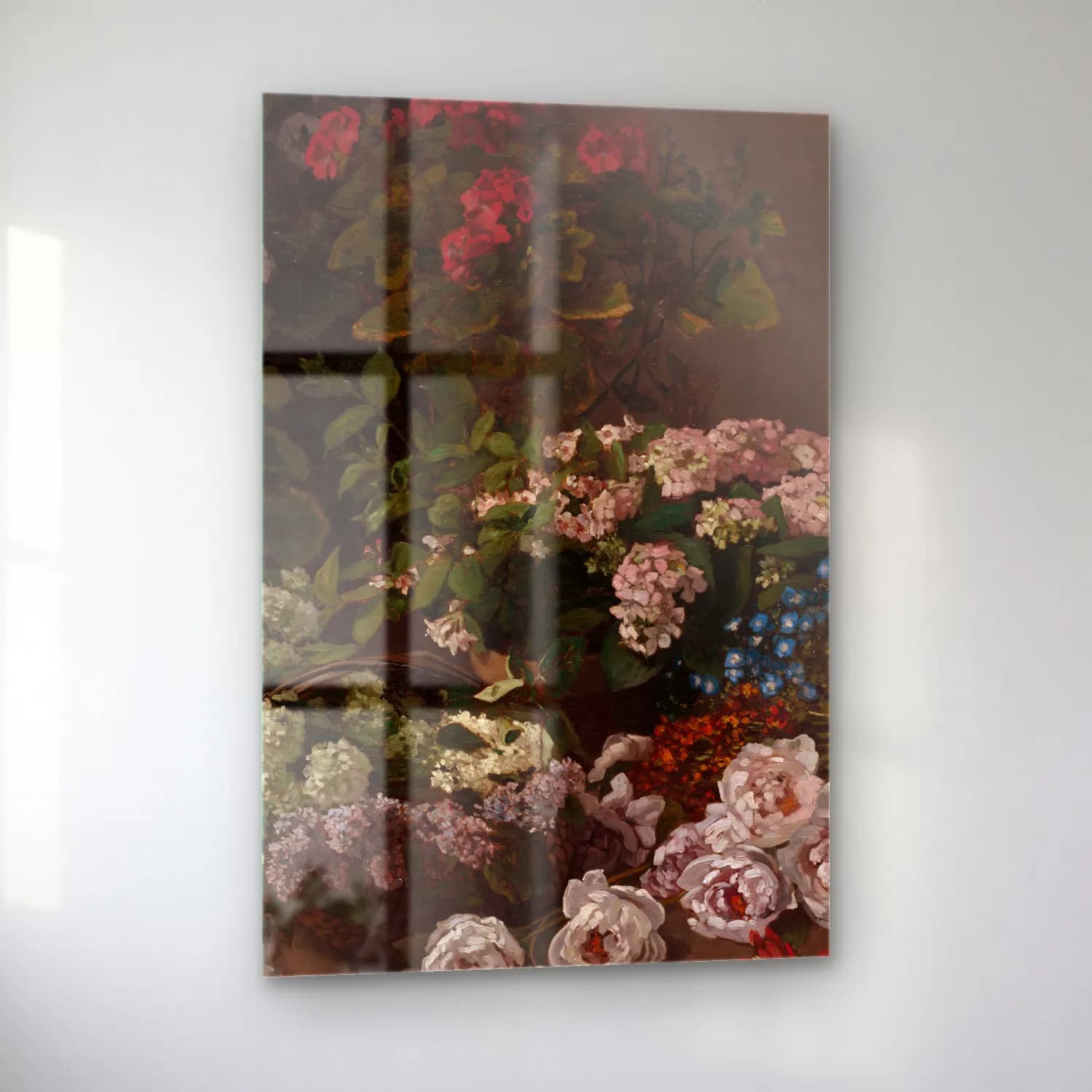 Claude Monet – Spring Flowers cam tablo — sol açıdan görünüm