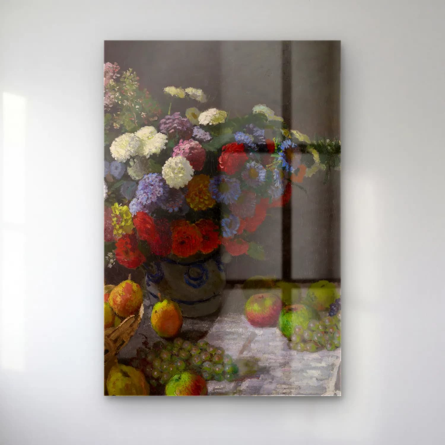 Claude Monet – Still Life with Flowers and Fruit cam tablo — Claude Monet – Still Life with Flowers and Fruit — empresyonist meyveli natürmort
