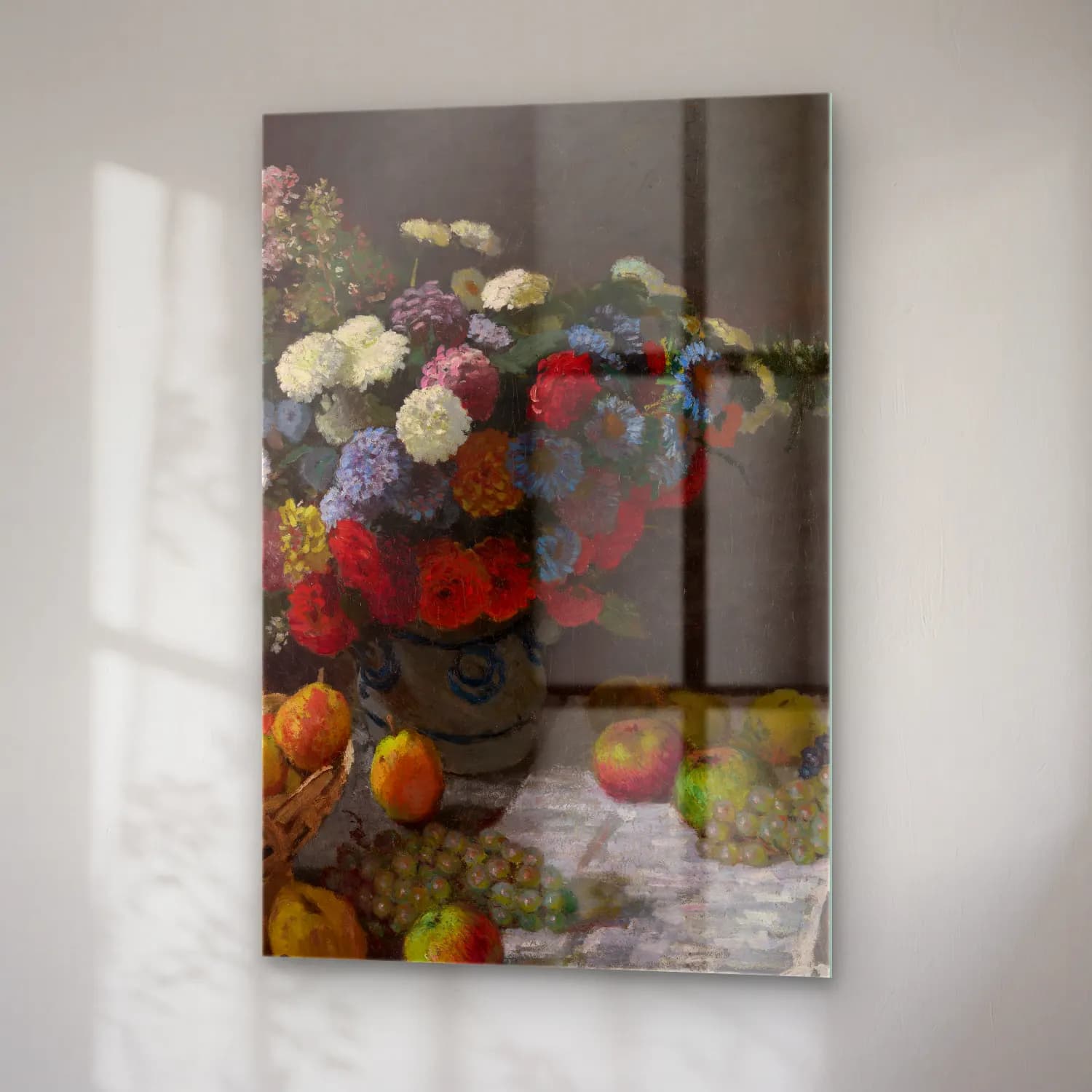 Claude Monet – Still Life with Flowers and Fruit cam tablo — sağ açıdan görünüm
