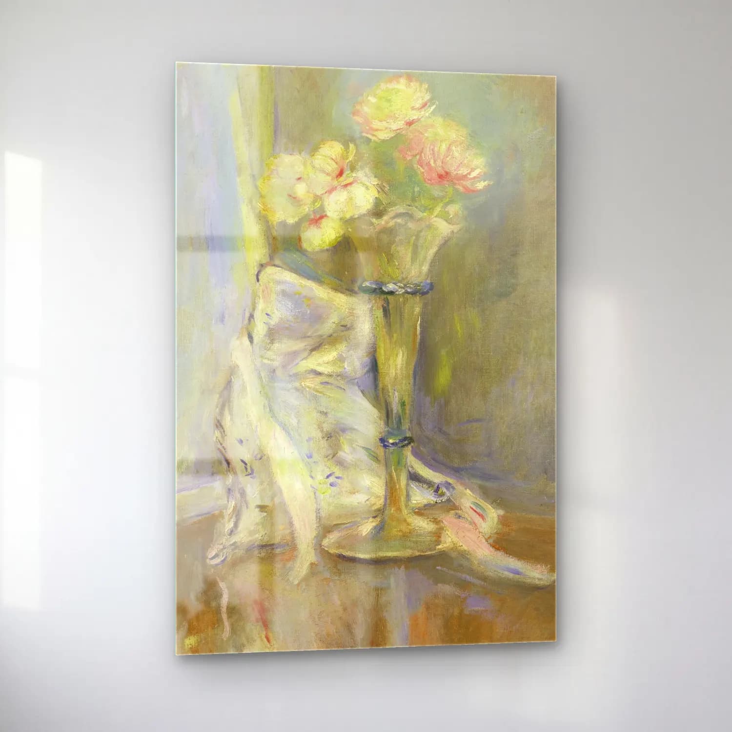 Berthe Morisot – Anémones roses cam tablo — sol açıdan görünüm