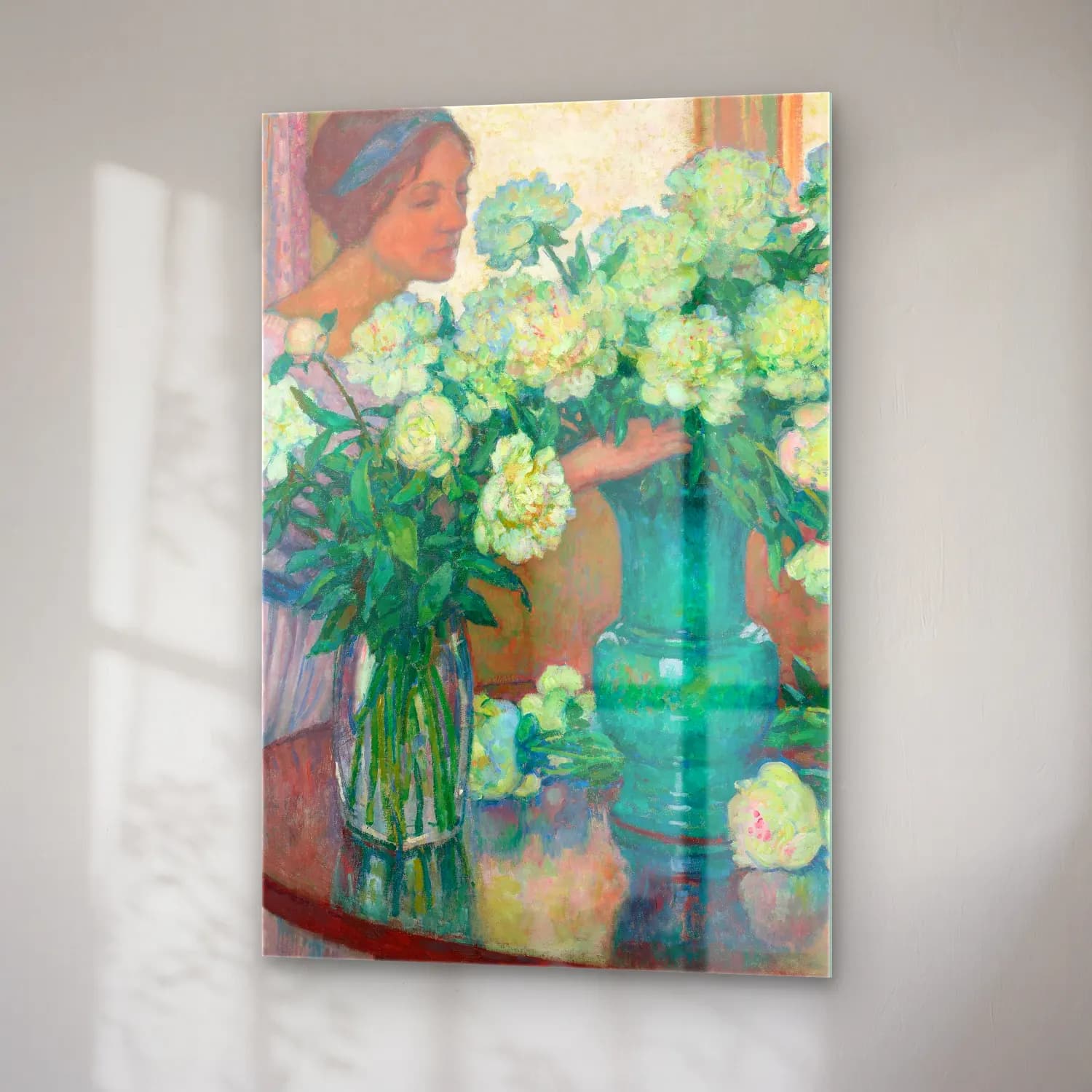 Theo van Rysselberghe – Les Pivoines blanches cam tablo — sağ açıdan görünüm