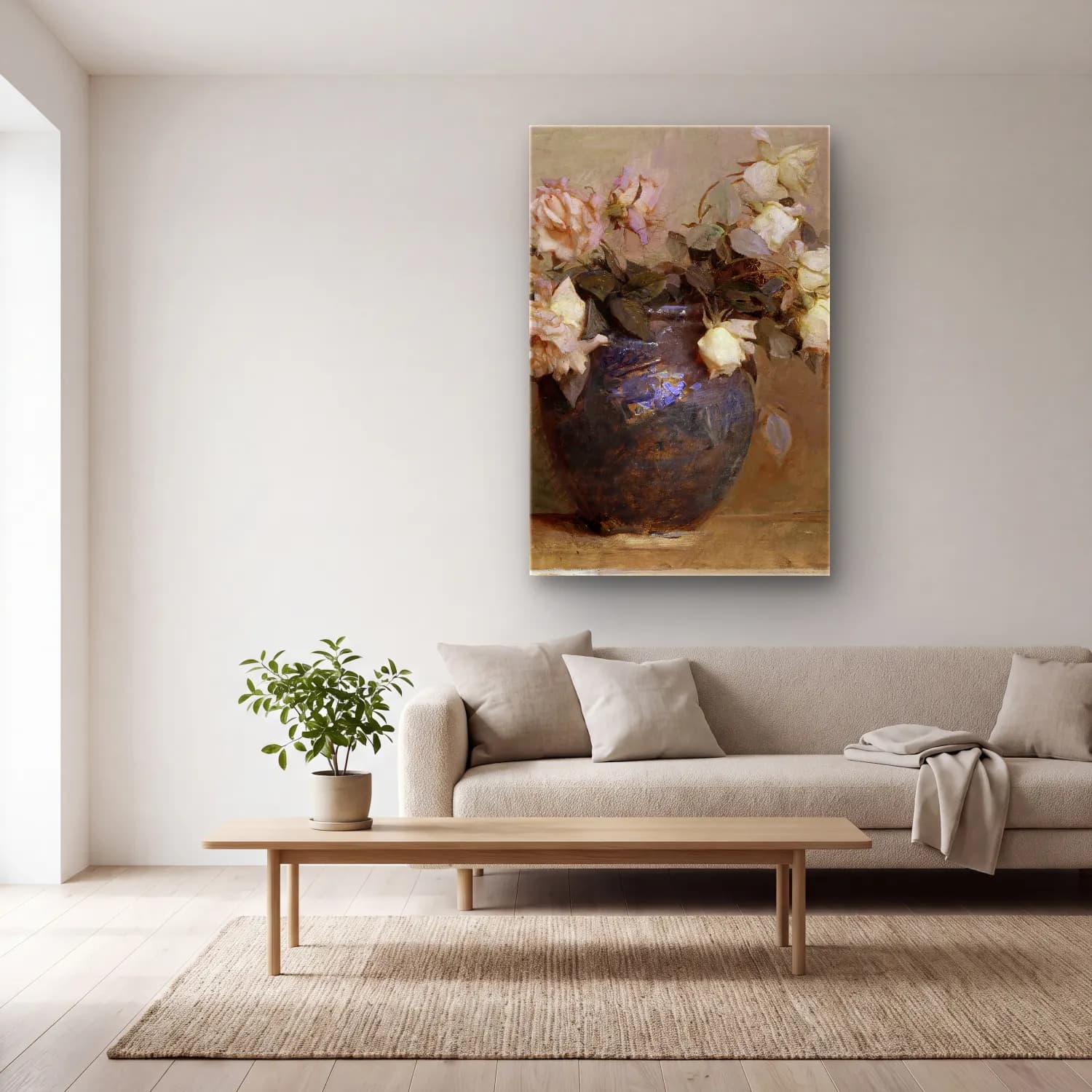 Abbott Handerson Thayer – Roses cam tablo — açık renk salonda