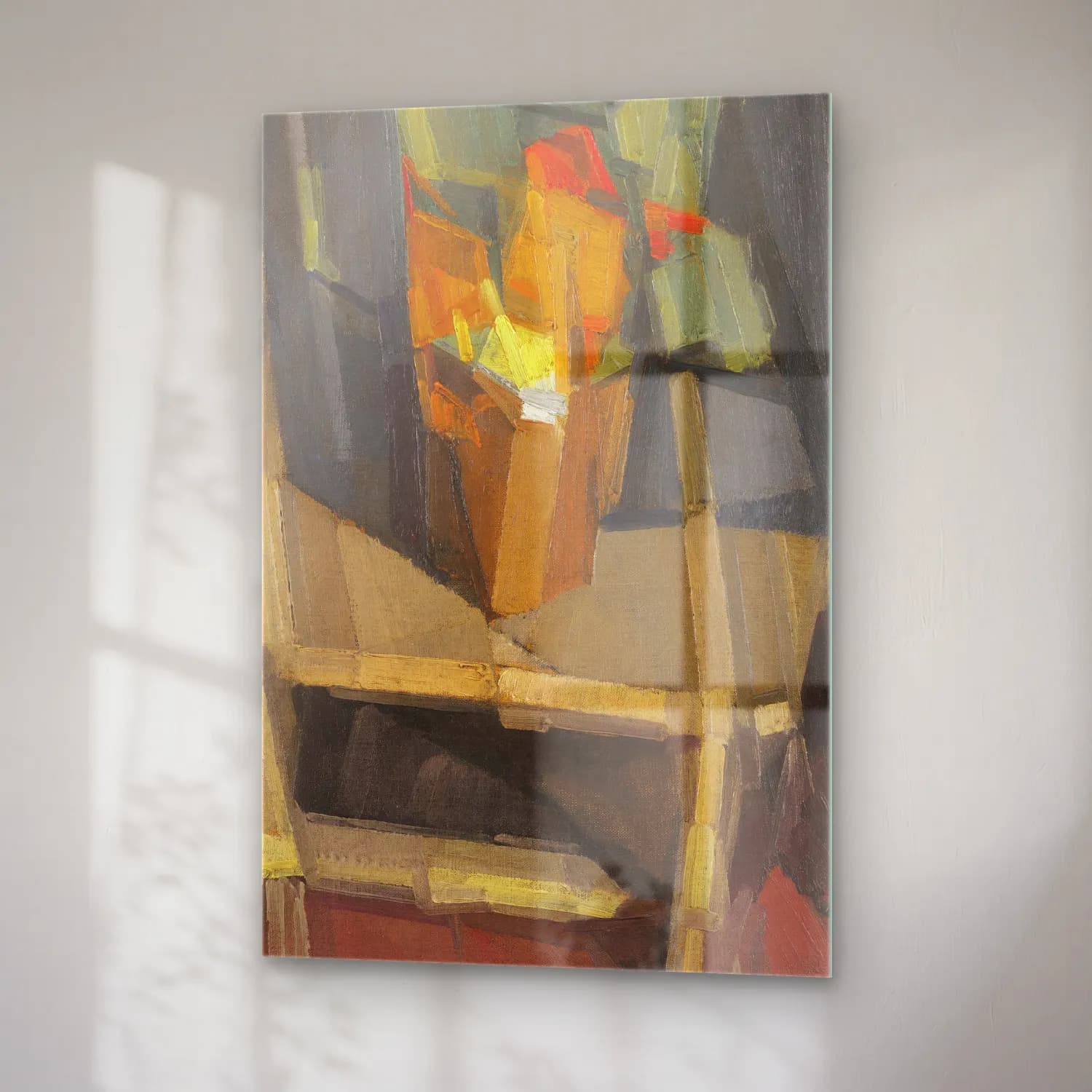 Georges Valmier – Nature morte sur une table – Sarı Tonlar cam tablo — sağ açıdan görünüm