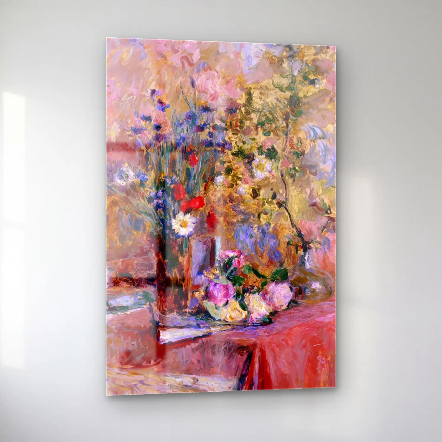 Édouard Vuillard – Vazoda Çiçek Buketi cam tablo — sol açıdan görünüm