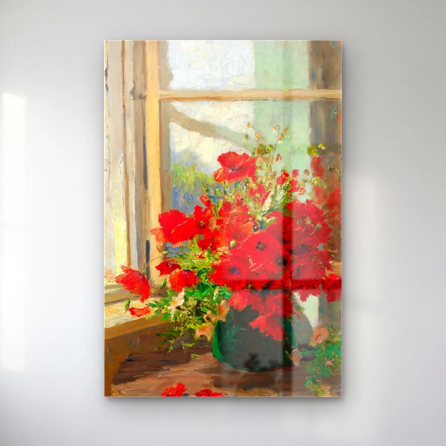 Olga Wisinger-Florian – A bouquet of poppies by the window cam tablo — Olga Wisinger-Florian – A bouquet of poppies by the window — empresyonist gelincikler
