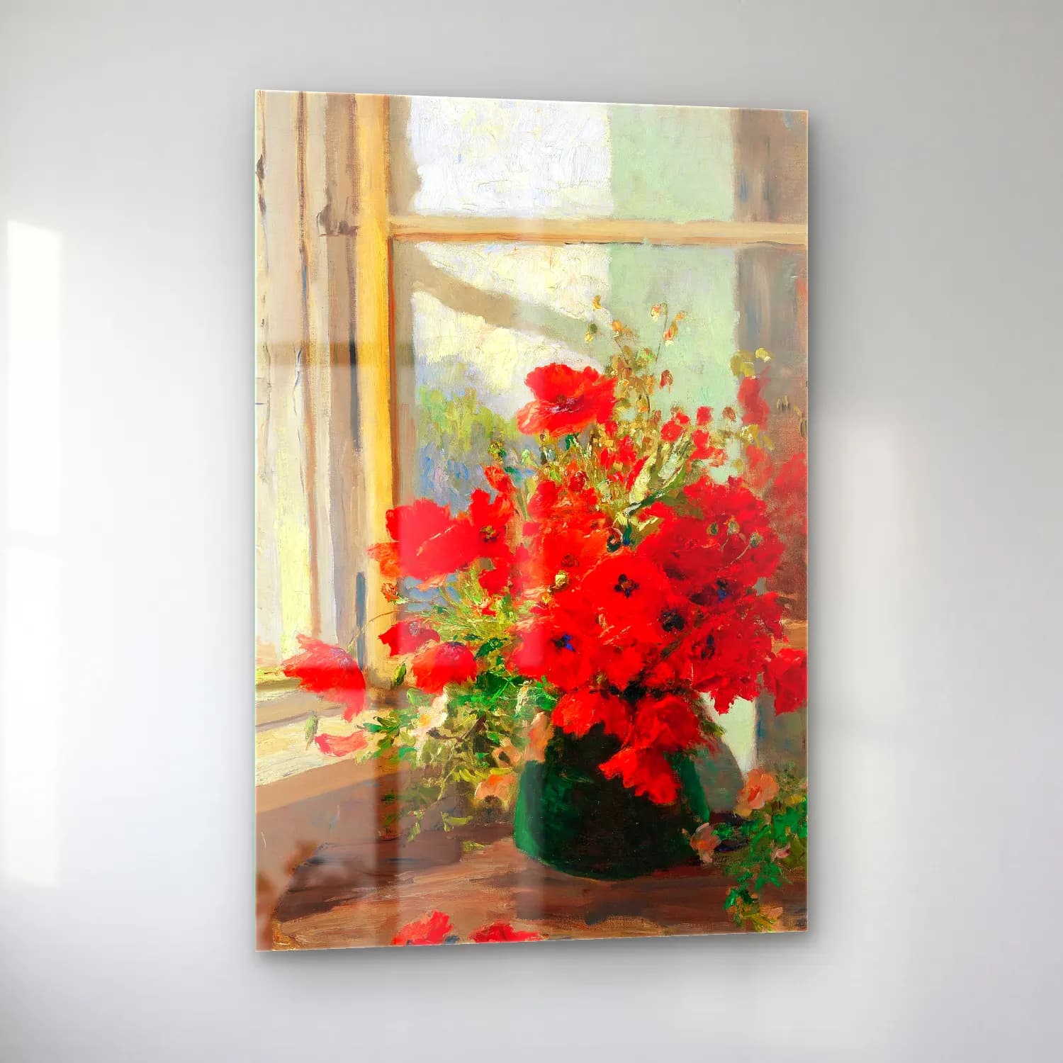 Olga Wisinger-Florian – A bouquet of poppies by the window cam tablo — sol açıdan görünüm