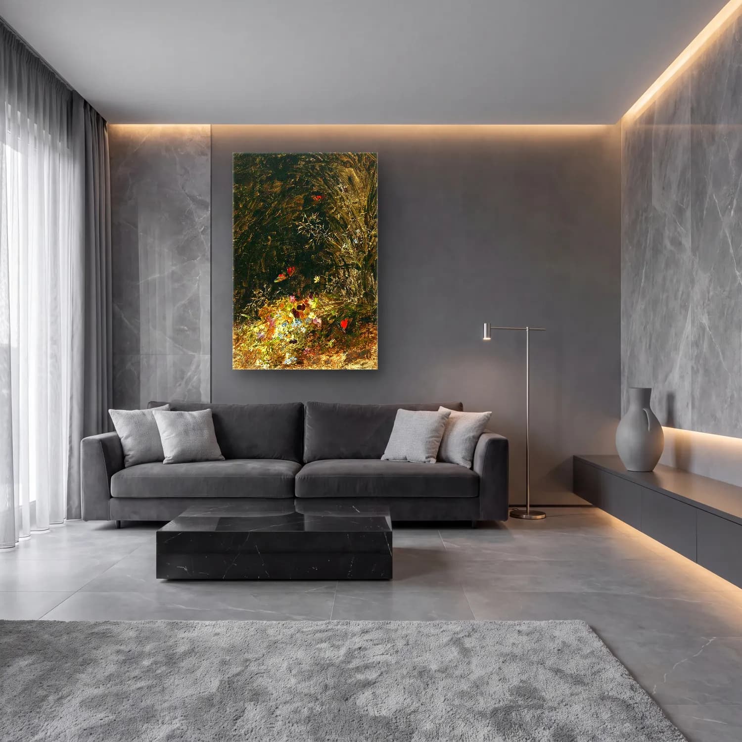 Olga Wisinger-Florian – A bouquet of wildflowers cam tablo — lüks salon duvarında