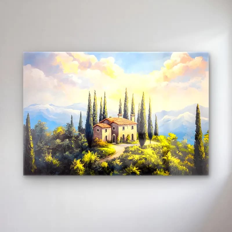 Yağlı Boya Kır Evi No. 35 cam tablo — Yağlı Boya Kır Evi No. 35 — yağlı boya kır evi