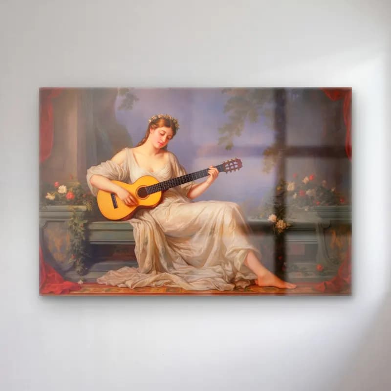 Yağlı Boya Gitar – Pastel Tonlar cam tablo — Yağlı Boya Gitar – Pastel Tonlar — yağlı boya gitar