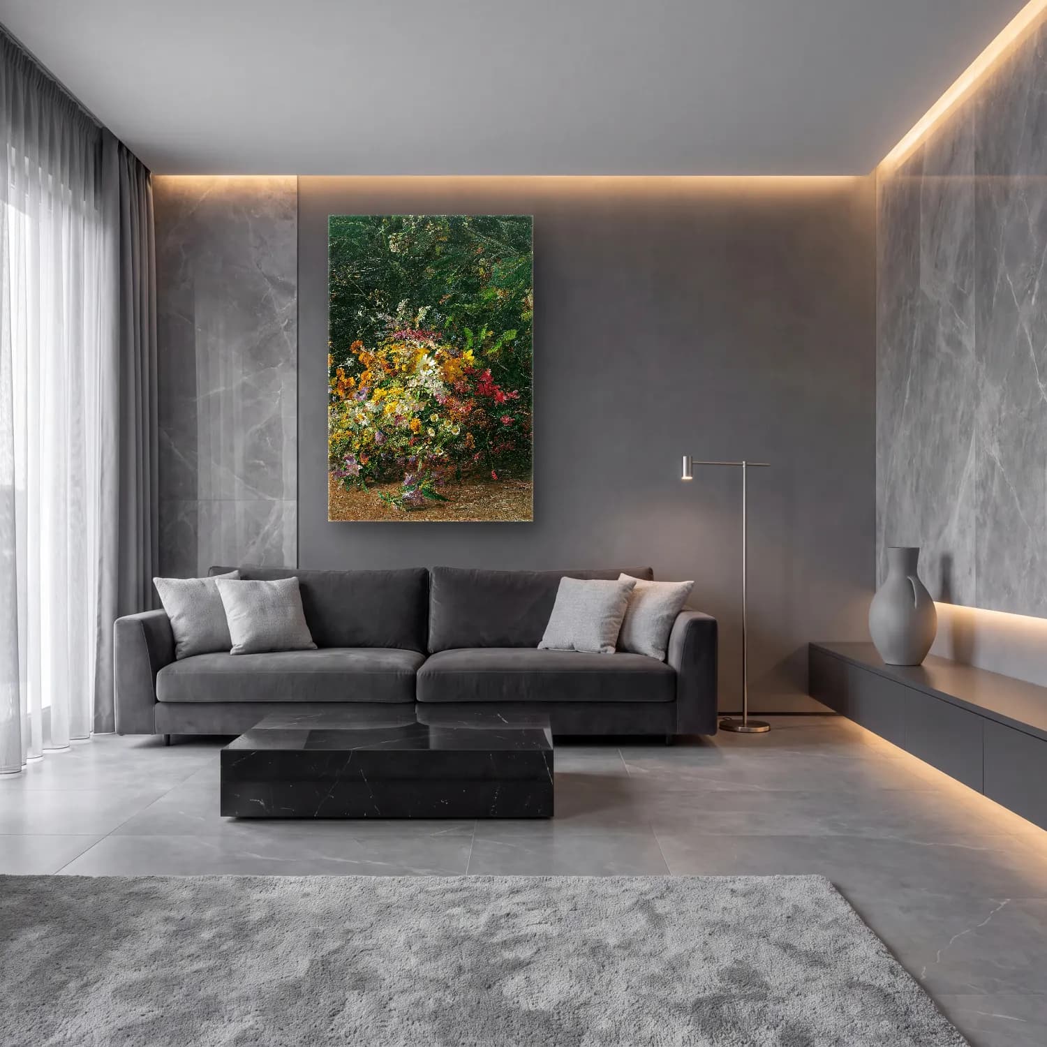 Olga Wisinger-Florian – Feldblumenstrauß cam tablo — lüks salon duvarında