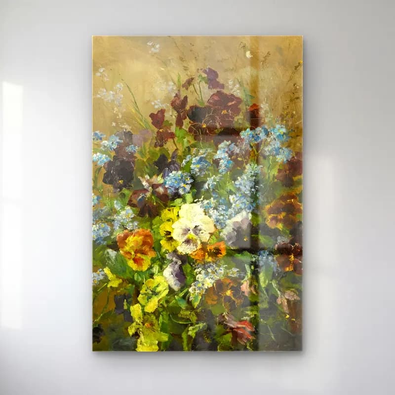 Olga Wisinger-Florian – Still Leben Mit Stiefmütterchen (Still Life With Pansies) cam tablo — Olga Wisinger-Florian – Still Leben Mit Stiefmütterchen (Still Life With Pansies) — empresyonist çiçek bahçesi