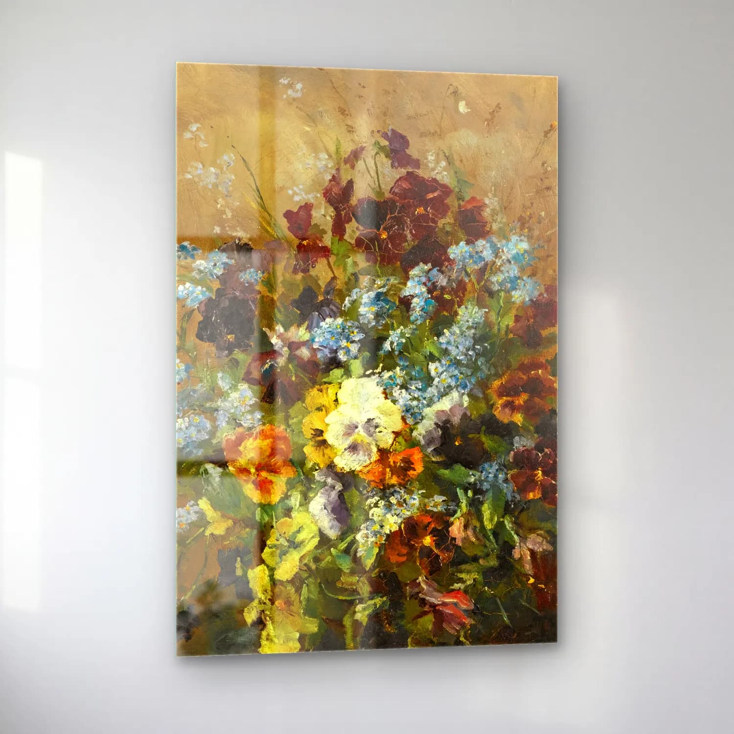 Olga Wisinger-Florian – Still Leben Mit Stiefmütterchen (Still Life With Pansies) cam tablo — sol açıdan görünüm