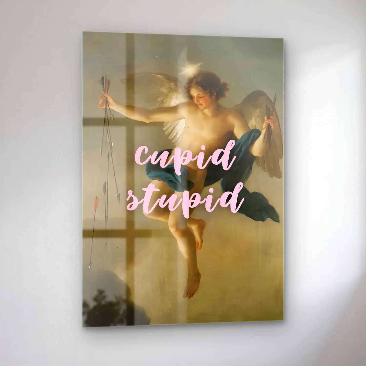 Pastel Melek No. 5 cam tablo — sol açıdan görünüm