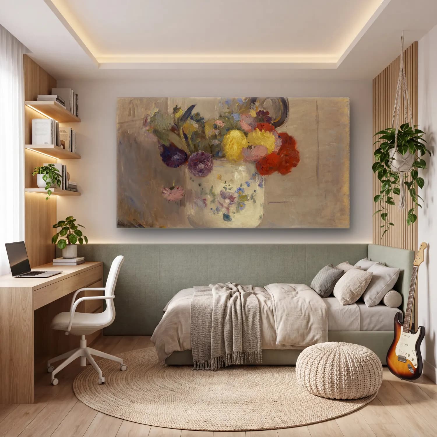 Berthe Morisot – Dahlias cam tablo — genç odasında