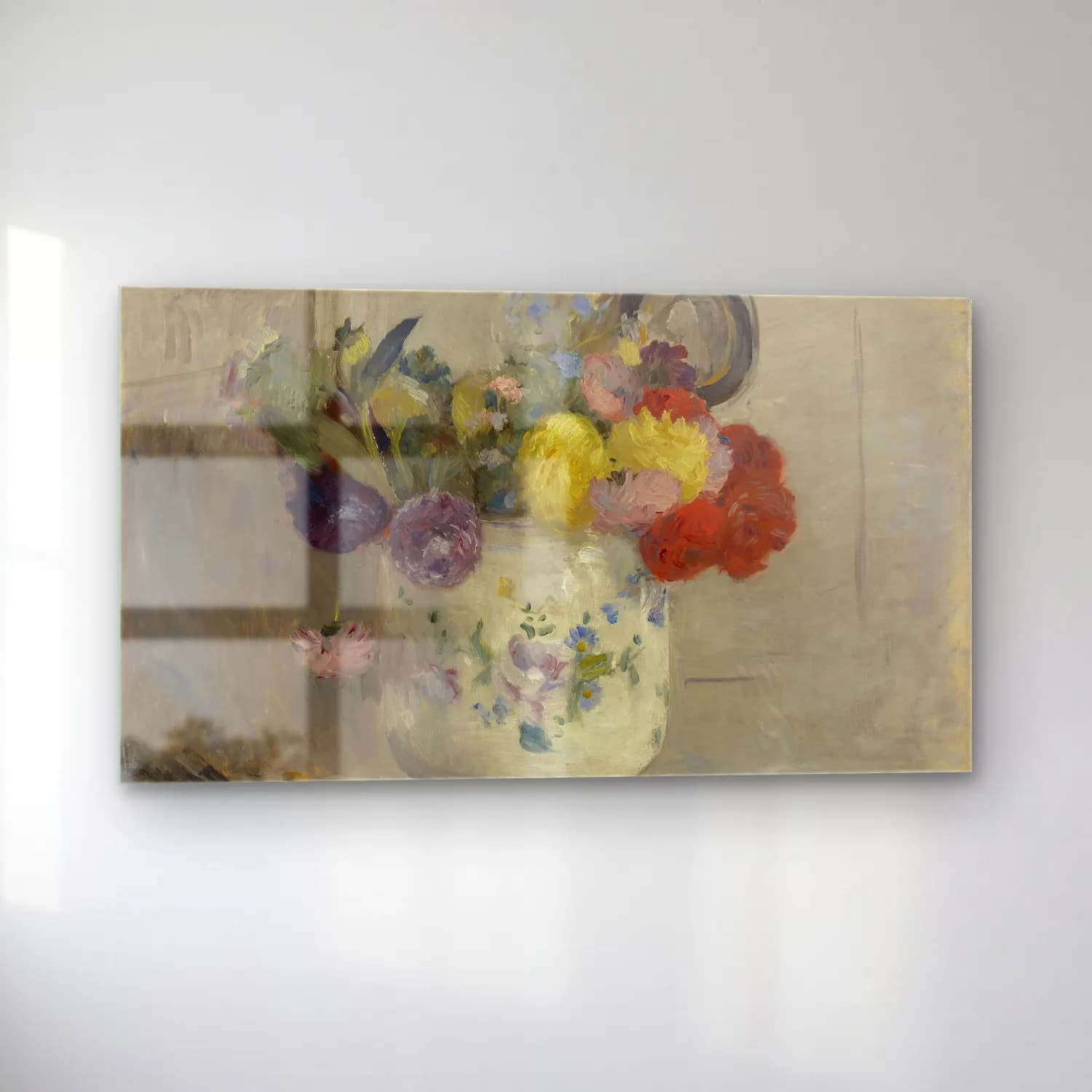 Berthe Morisot – Dahlias cam tablo — sol açıdan görünüm