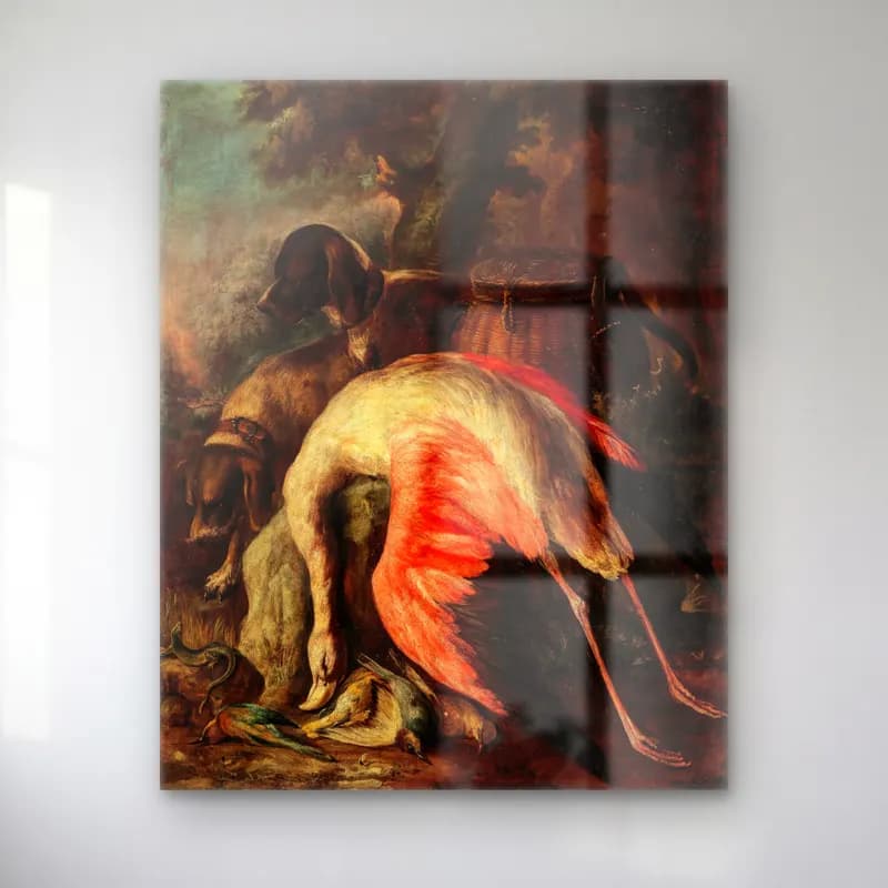 Yağlı Boya Flamingo – Kırmızı Tonlar cam tablo — Yağlı Boya Flamingo – Kırmızı Tonlar — yağlı boya flamingo