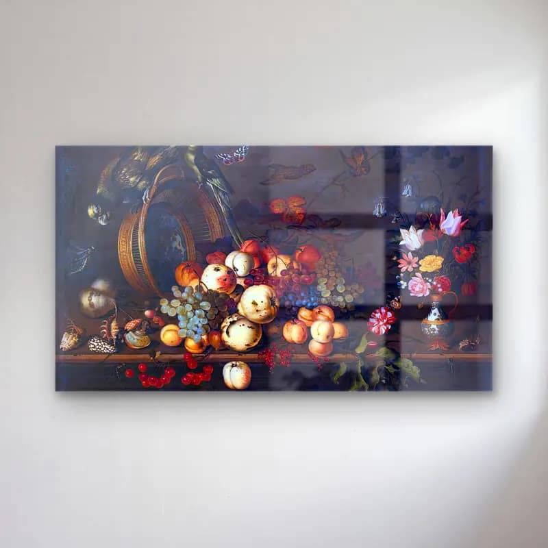 Balthasar van der Ast – Still-Life with Fruits, Shells and Insects cam tablo — Balthasar van der Ast – Still-Life with Fruits, Shells and Insects — yağlı boya meyveli natürmort