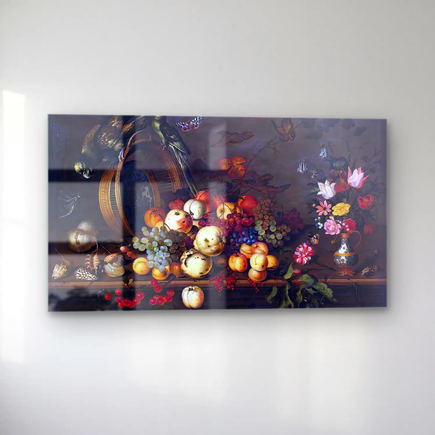 Balthasar van der Ast – Still-Life with Fruits, Shells and Insects cam tablo — sol açıdan görünüm