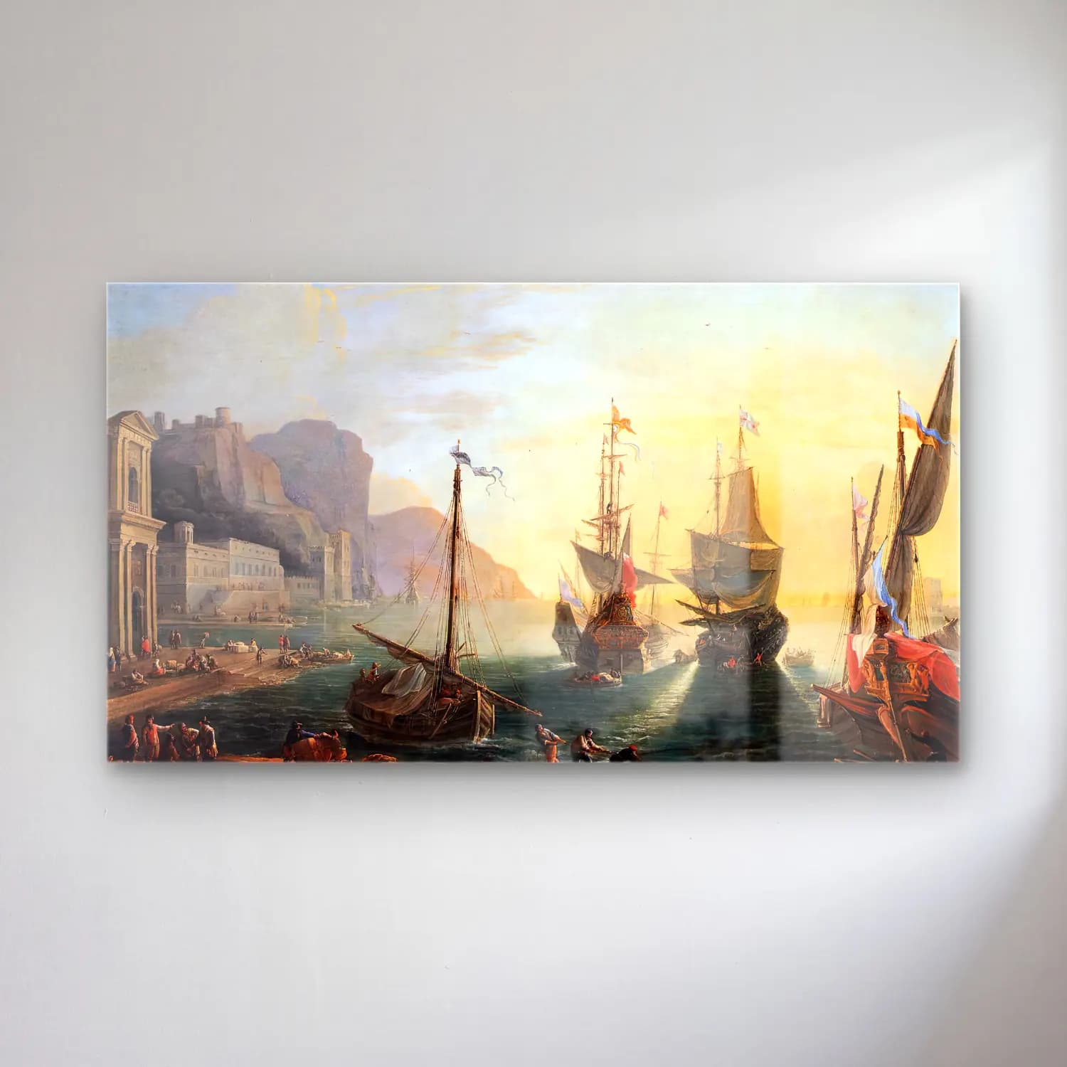 Adrien Manglard – View of a Southern Port cam tablo — Adrien Manglard – View of a Southern Port — yağlı boya liman ve tekneler