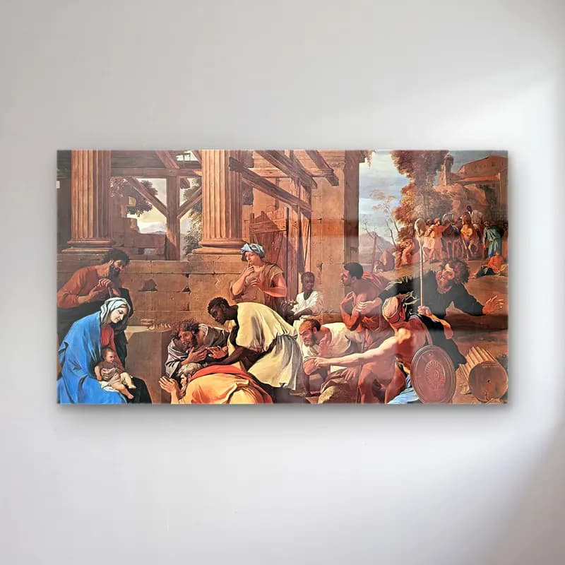 Nicolas Poussin – Adoration of the Magi cam tablo — Nicolas Poussin – Adoration of the Magi — yağlı boya dini sahne