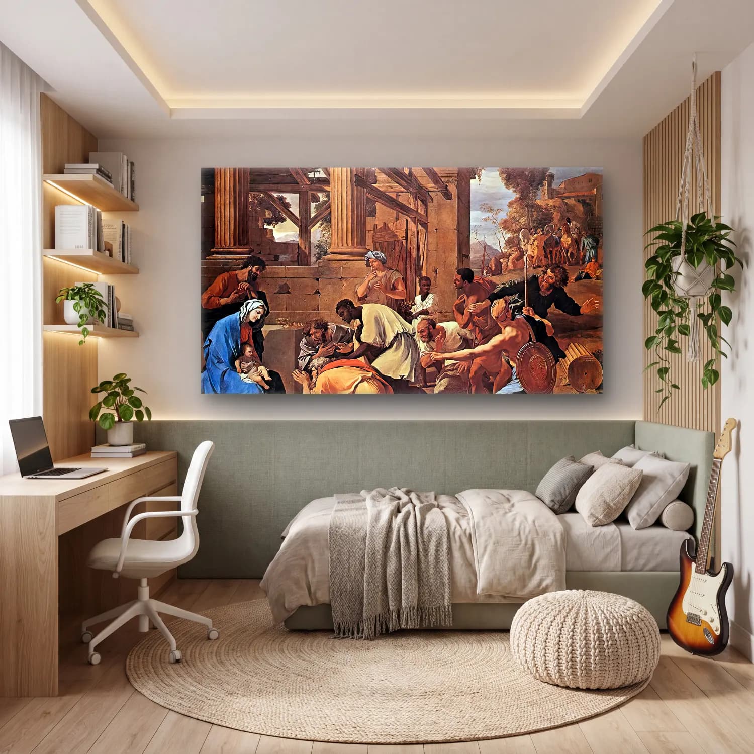 Nicolas Poussin – Adoration of the Magi cam tablo — genç odasında