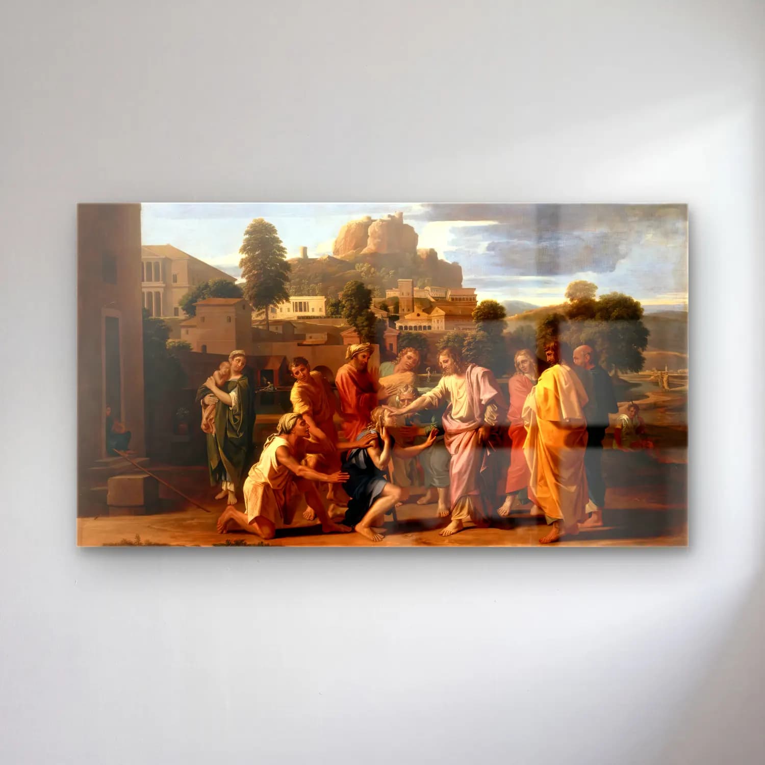 Nicolas Poussin – Christ Healing the Blind cam tablo — Nicolas Poussin – Christ Healing the Blind — yağlı boya dini sahne