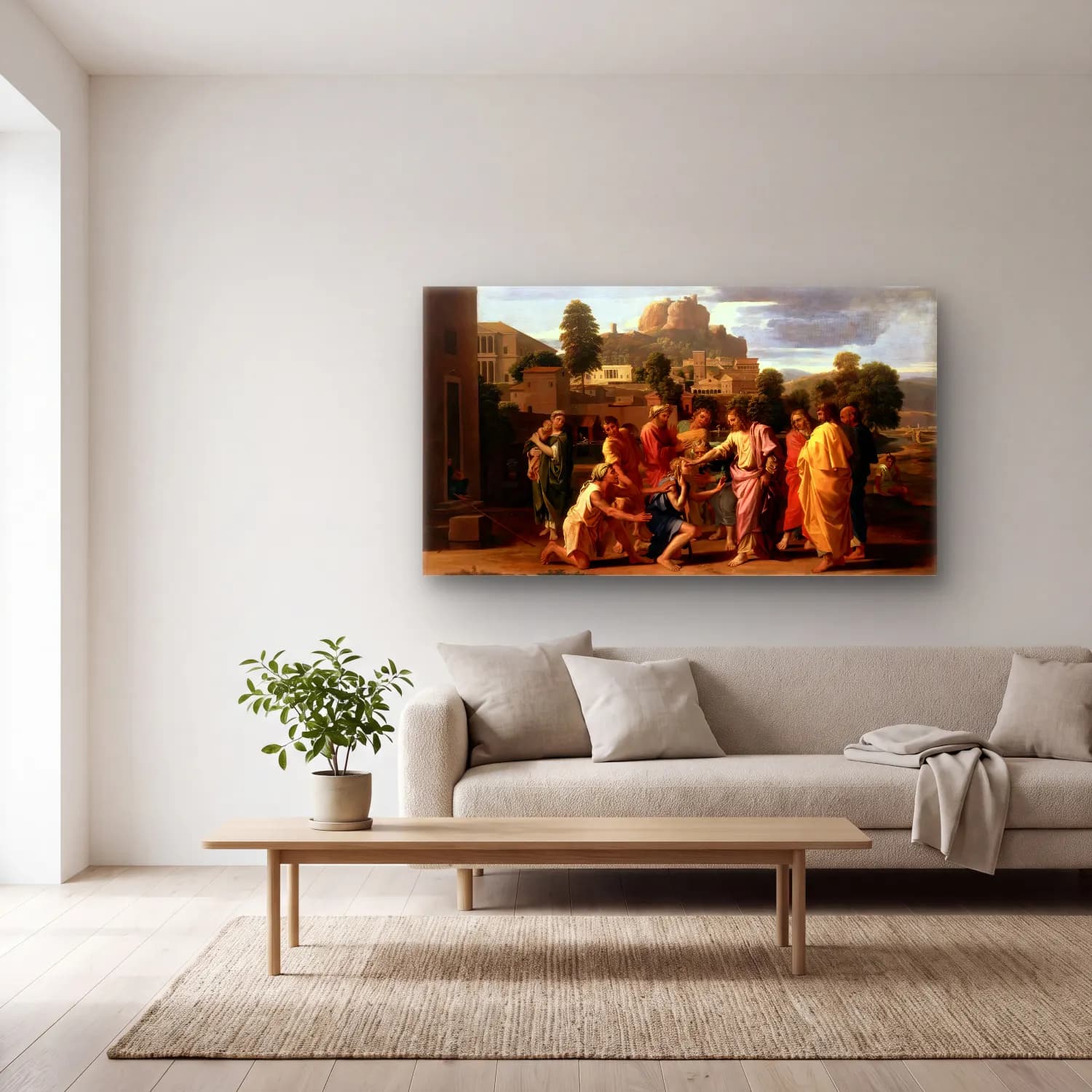 Nicolas Poussin – Christ Healing the Blind cam tablo — açık renk salonda