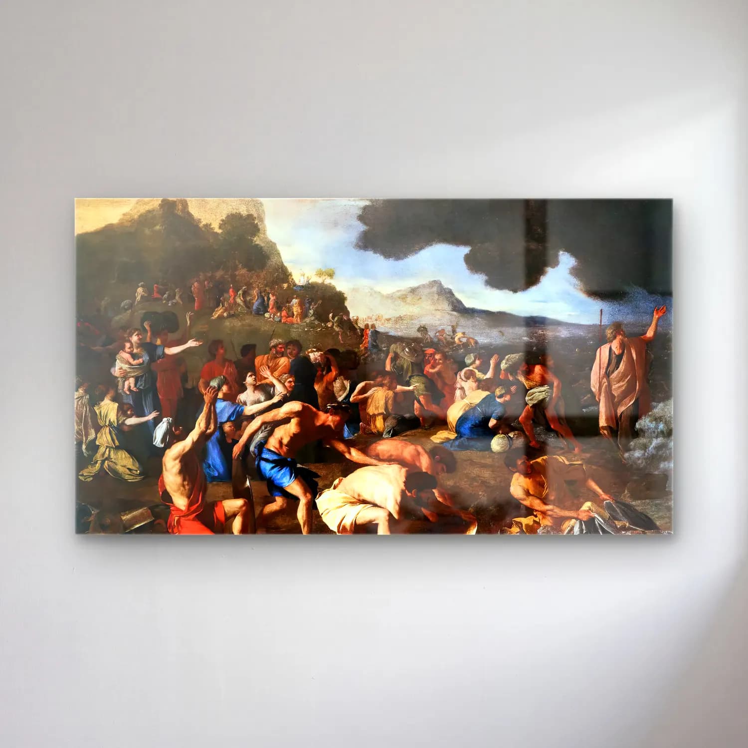 Nicolas Poussin – Crossing of the Red Sea cam tablo — Nicolas Poussin – Crossing of the Red Sea — yağlı boya savaş sahnesi