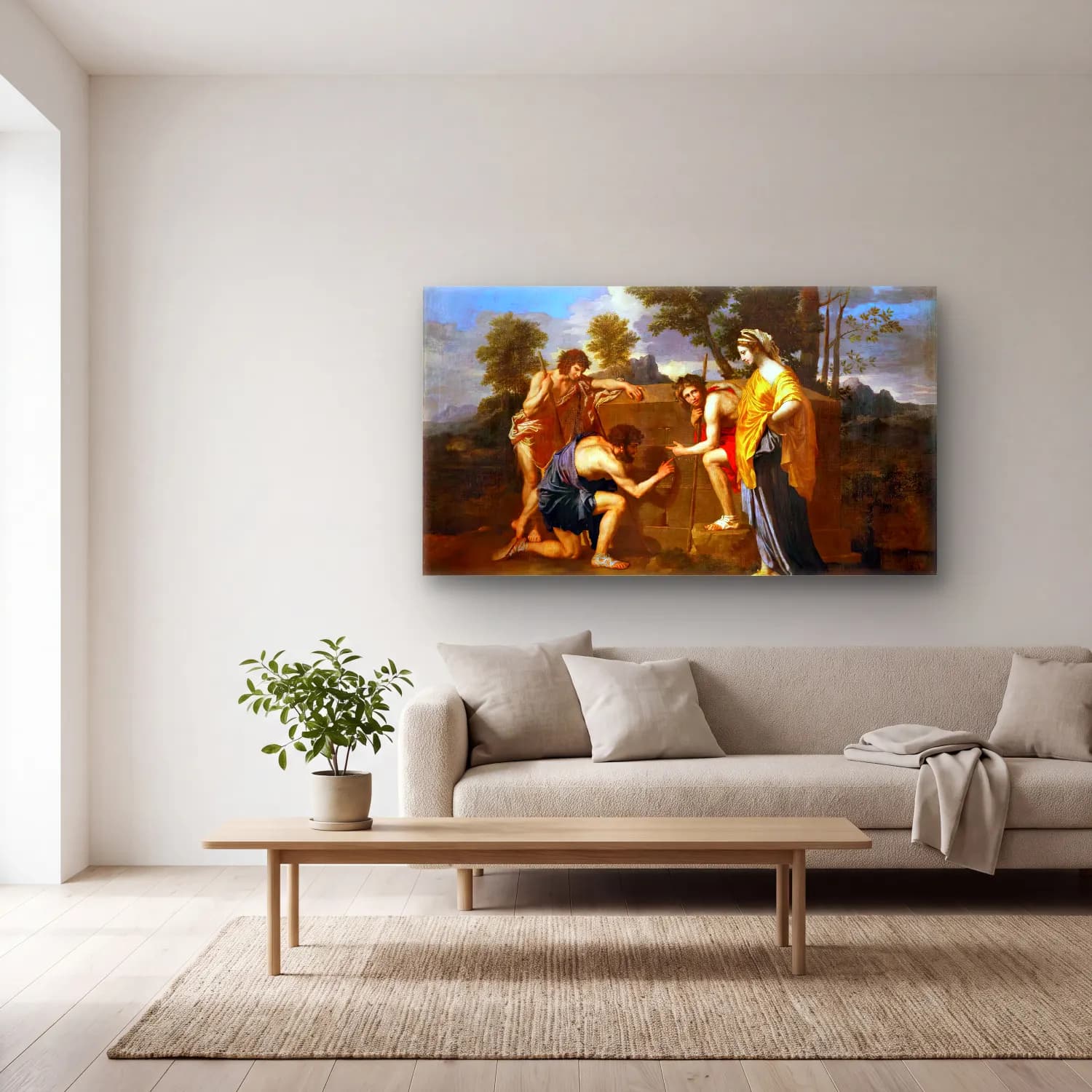 Nicolas Poussin – Et in Arcadia Ego II cam tablo — açık renk salonda