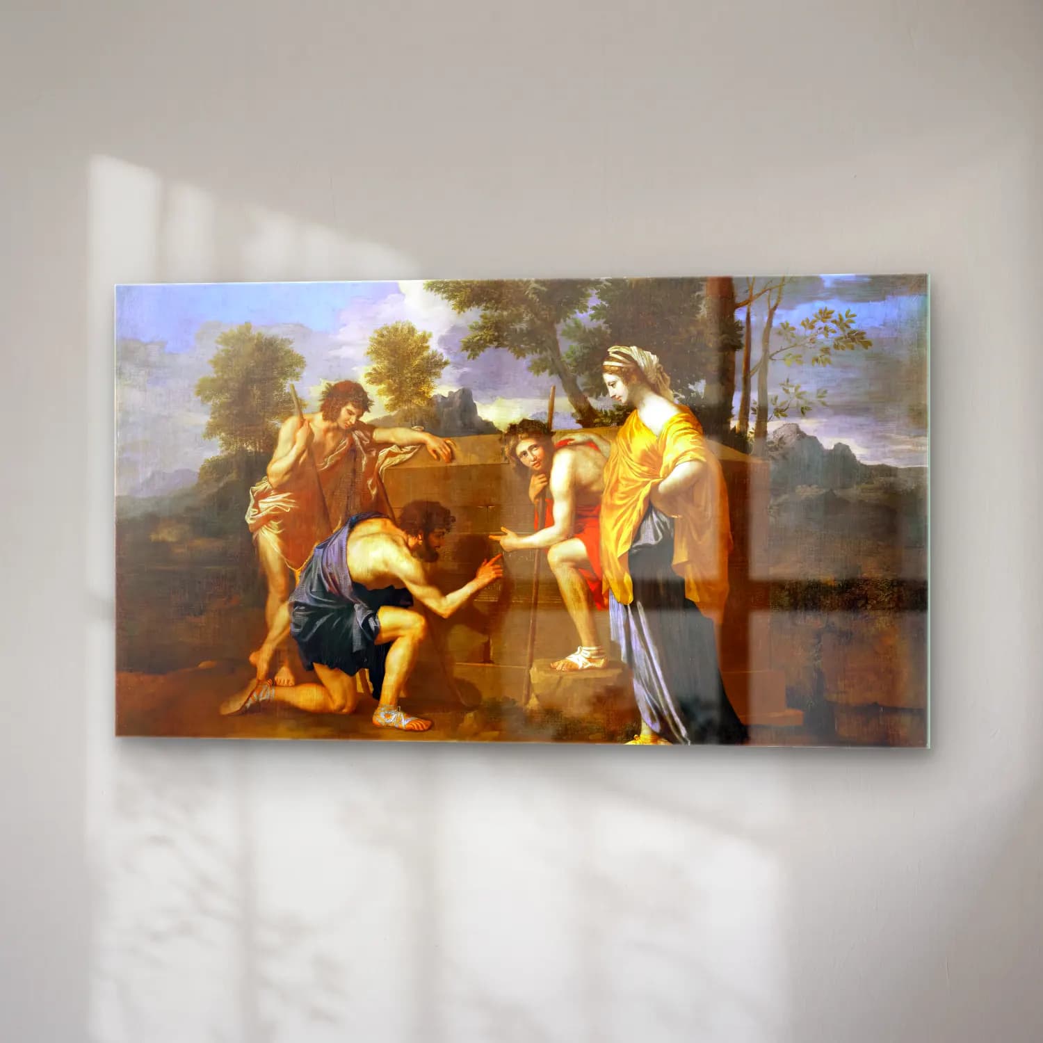 Nicolas Poussin – Et in Arcadia Ego II cam tablo — sağ açıdan görünüm