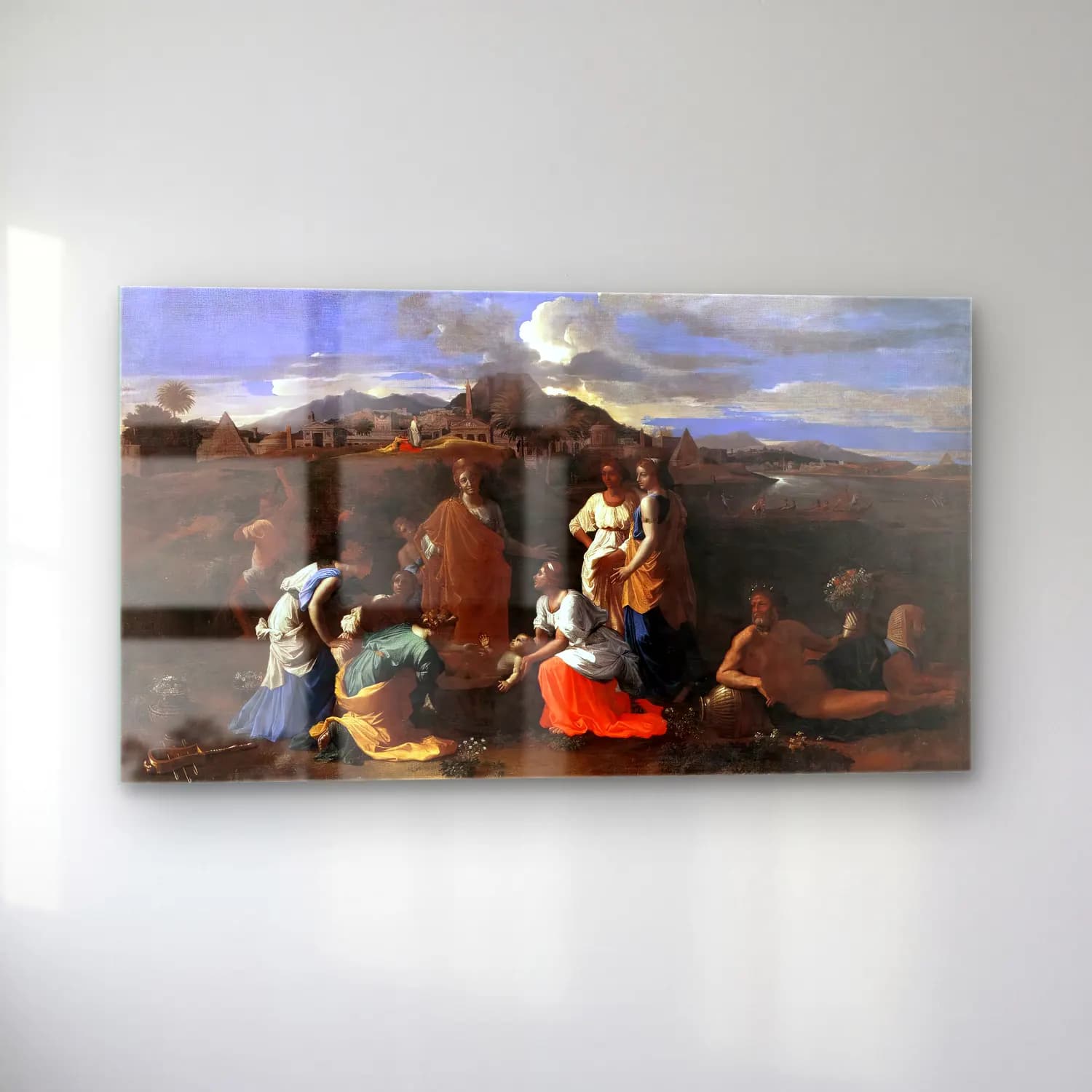 Nicolas Poussin – Finding of Moses II cam tablo — sol açıdan görünüm