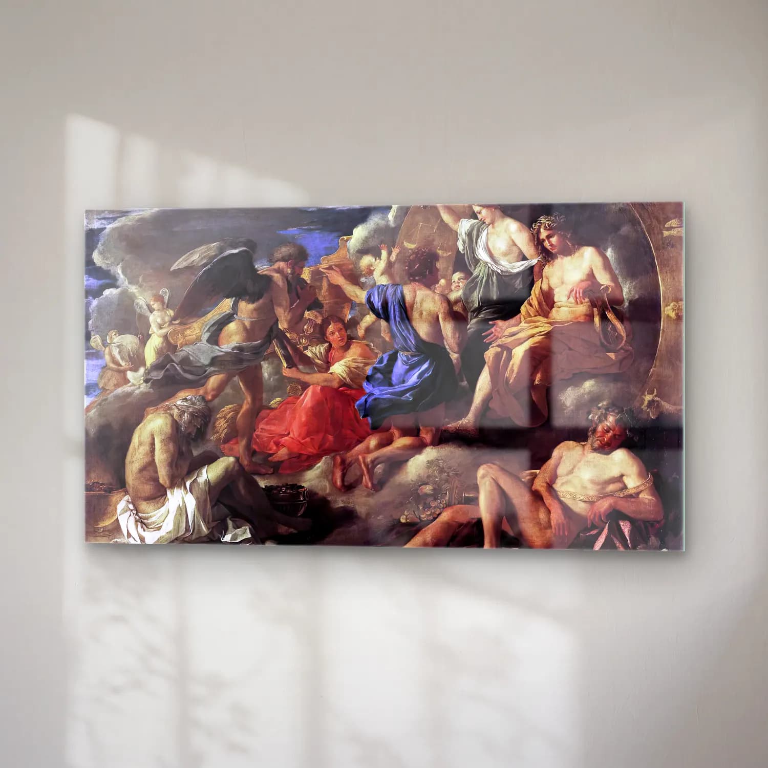 Nicolas Poussin – Helios and Phaethon with Saturn and the Four Seasons cam tablo — sağ açıdan görünüm