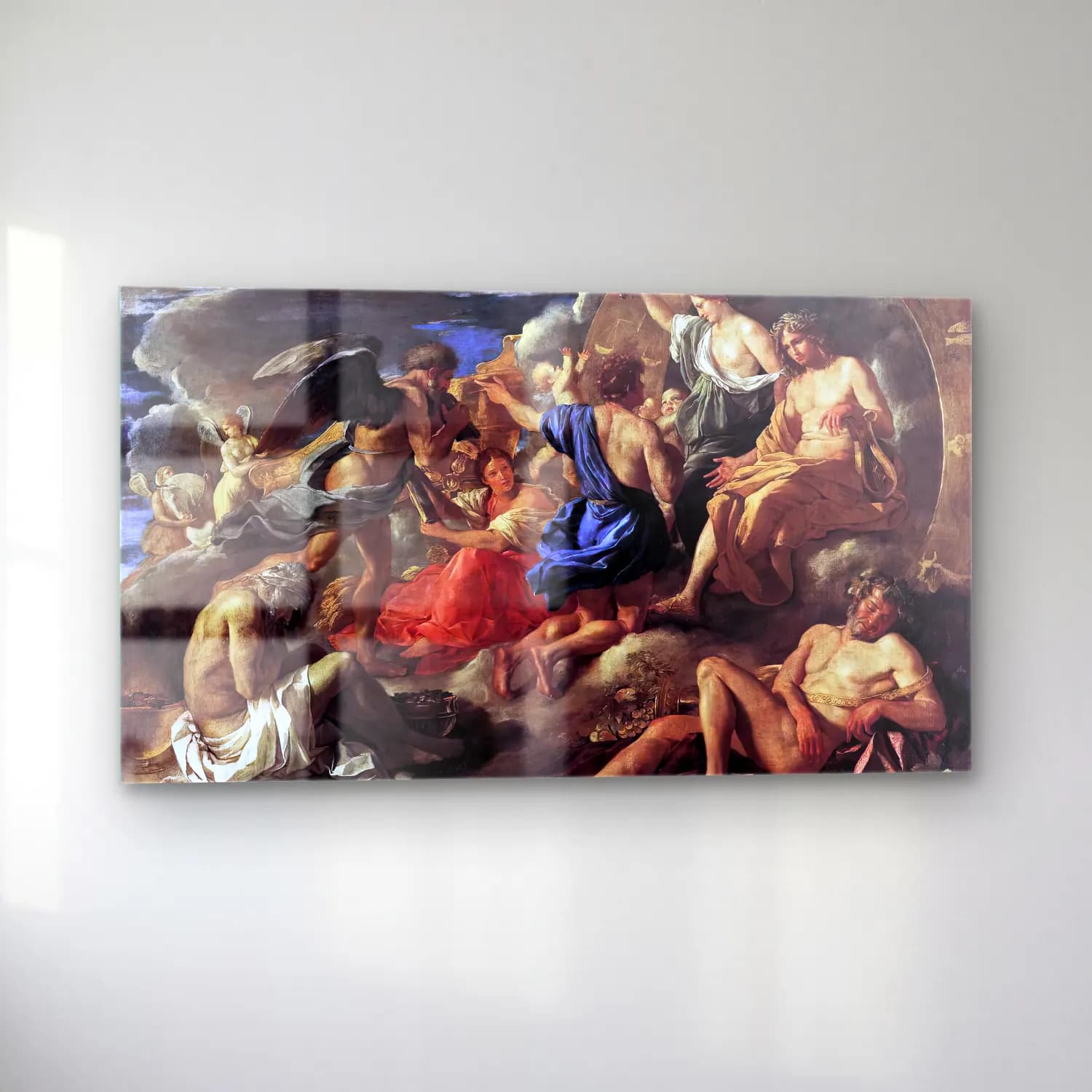 Nicolas Poussin – Helios and Phaethon with Saturn and the Four Seasons cam tablo — sol açıdan görünüm