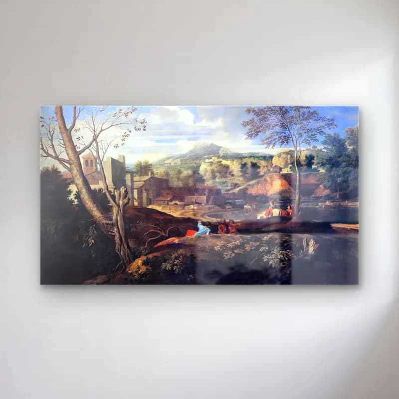 Nicolas Poussin – Ideal Landscape cam tablo — Nicolas Poussin – Ideal Landscape — yağlı boya dini sahne