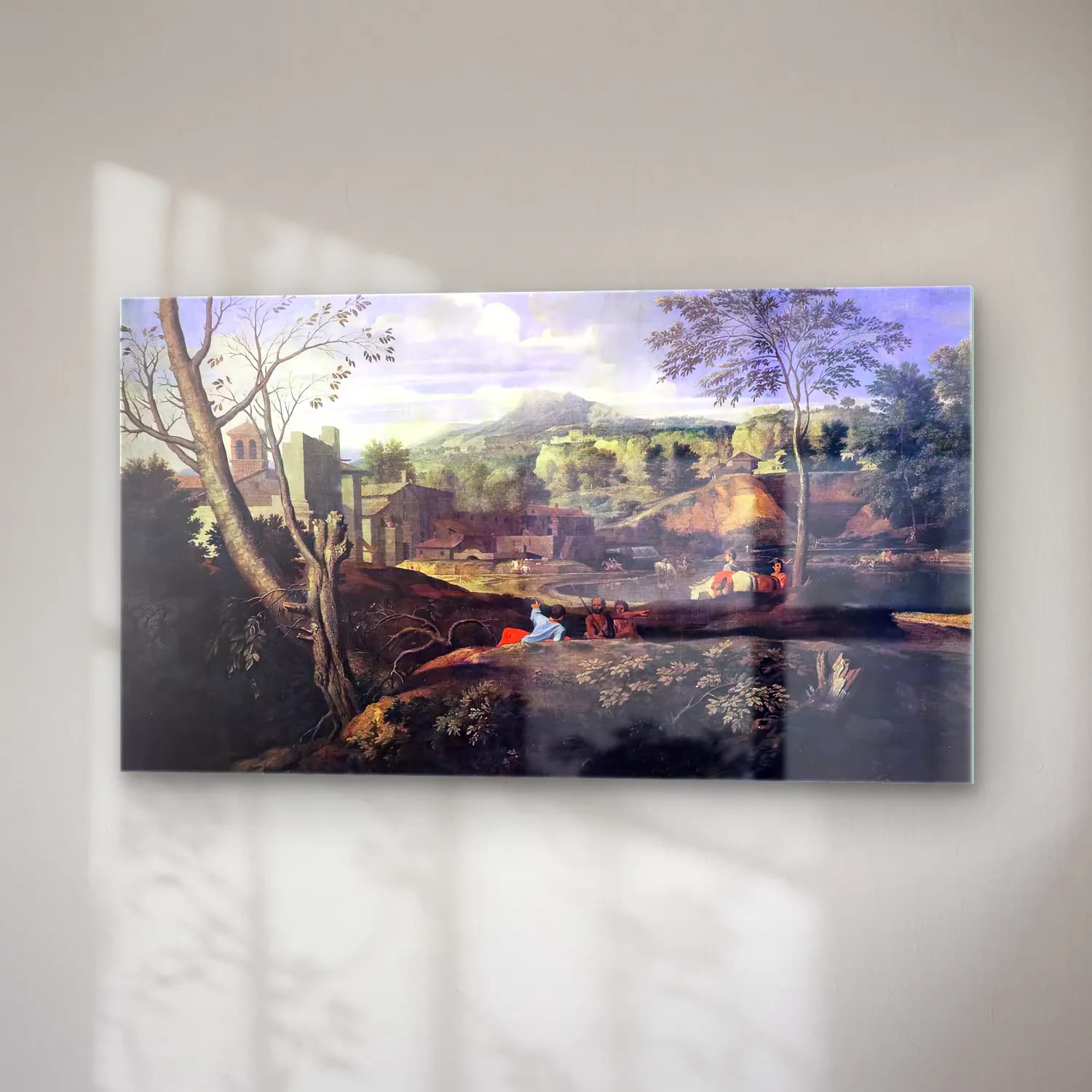 Nicolas Poussin – Ideal Landscape cam tablo — sağ açıdan görünüm