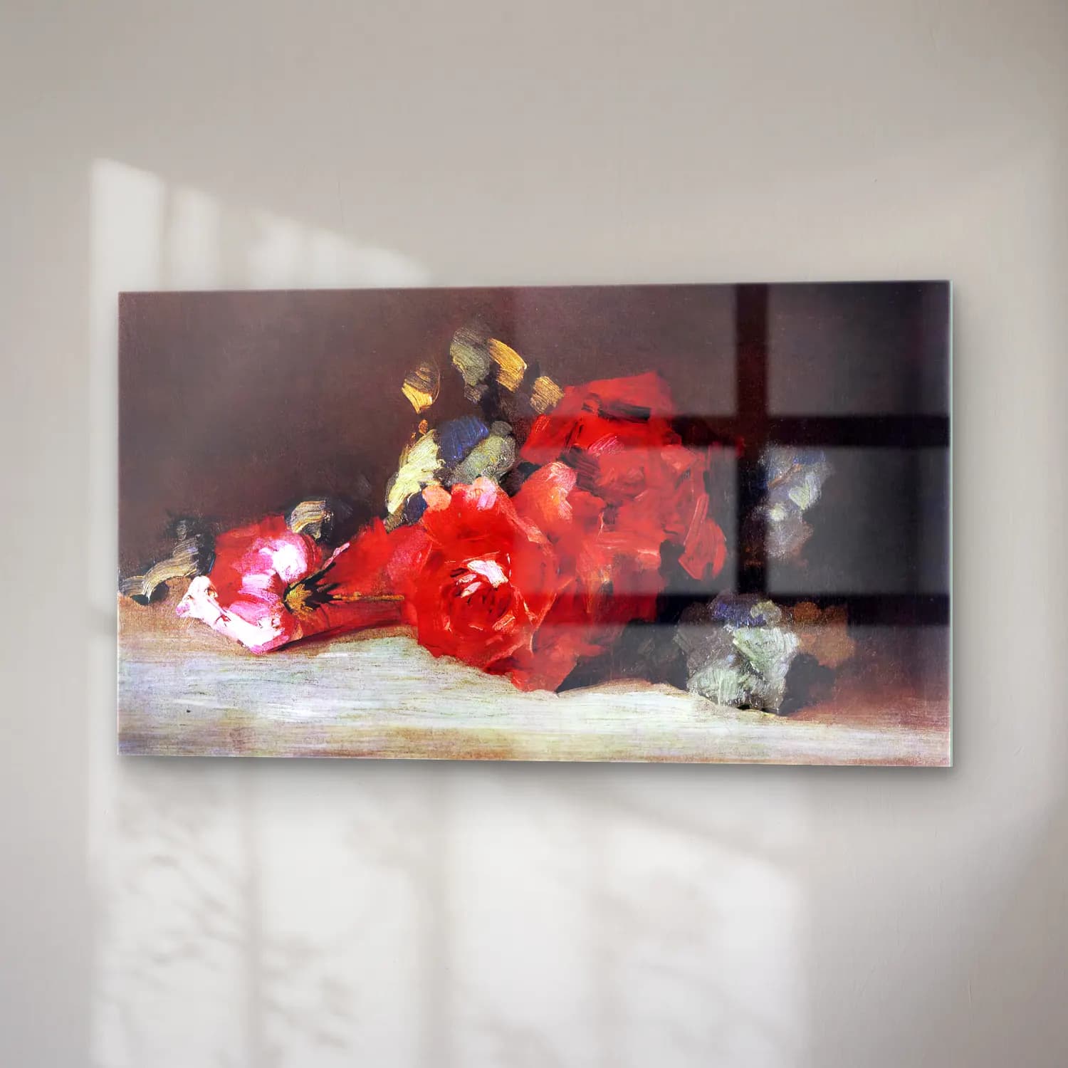 Károly Ferenczy – Cut Roses cam tablo — sağ açıdan görünüm