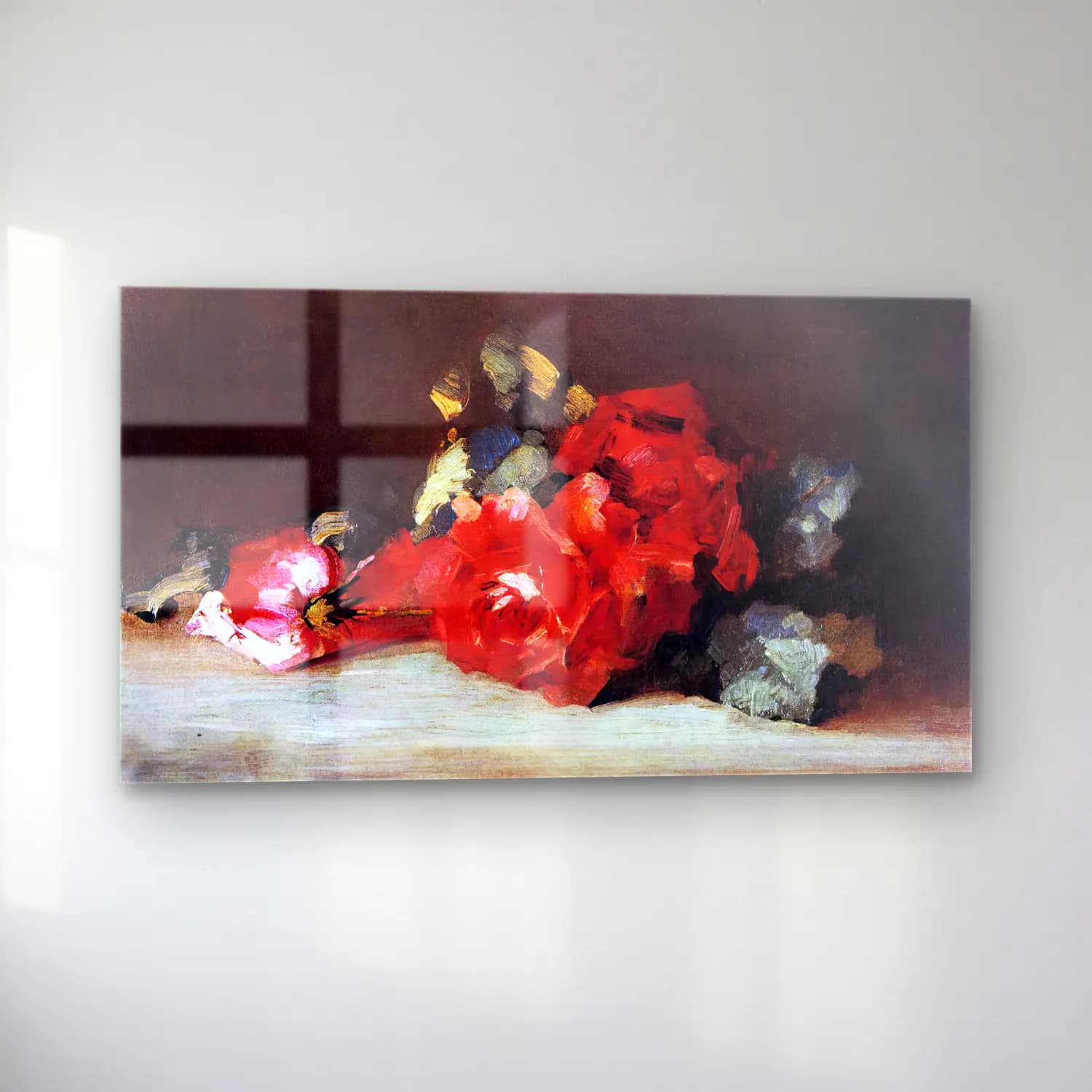 Károly Ferenczy – Cut Roses cam tablo — sol açıdan görünüm