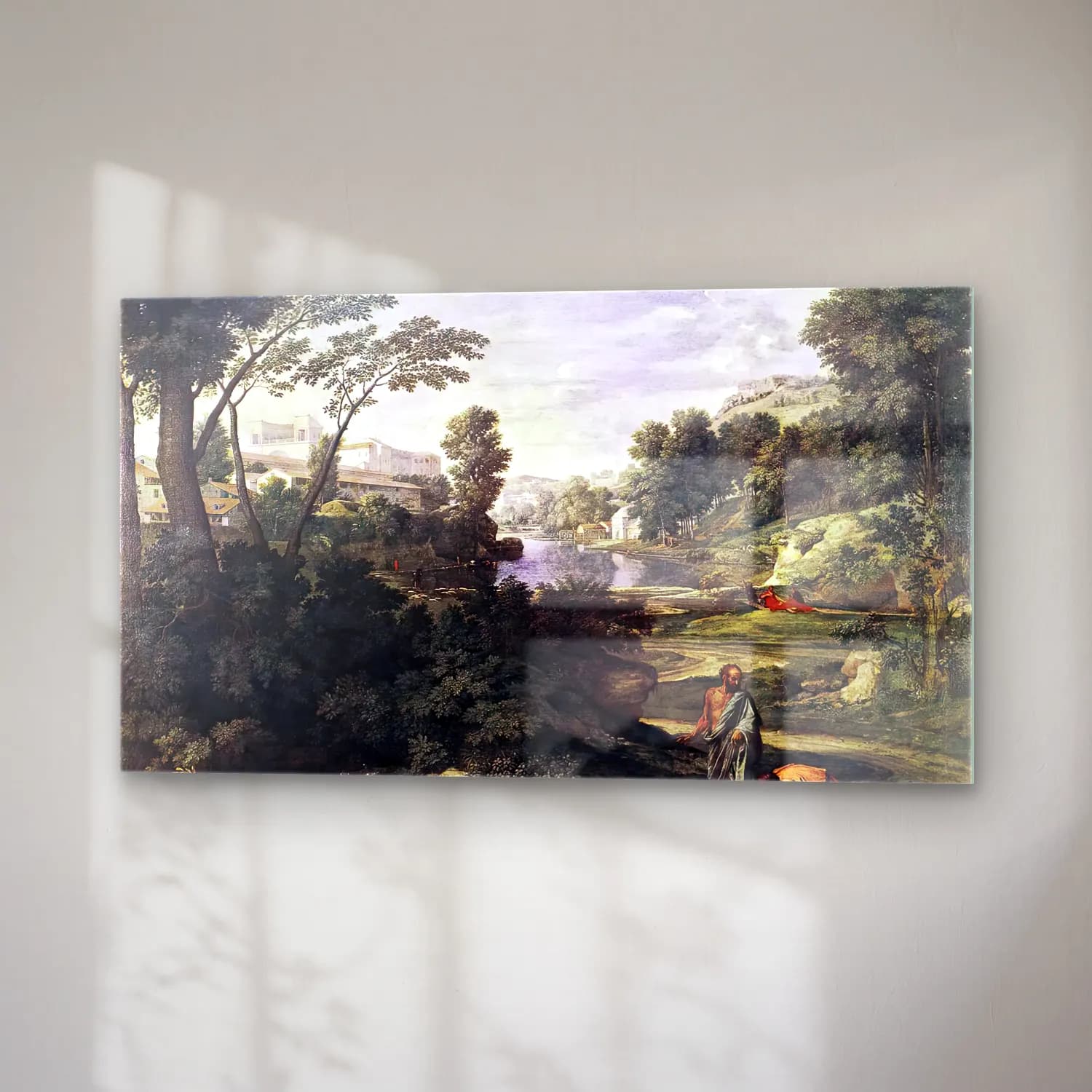 Nicolas Poussin – Landscape with Diogenes cam tablo — sağ açıdan görünüm