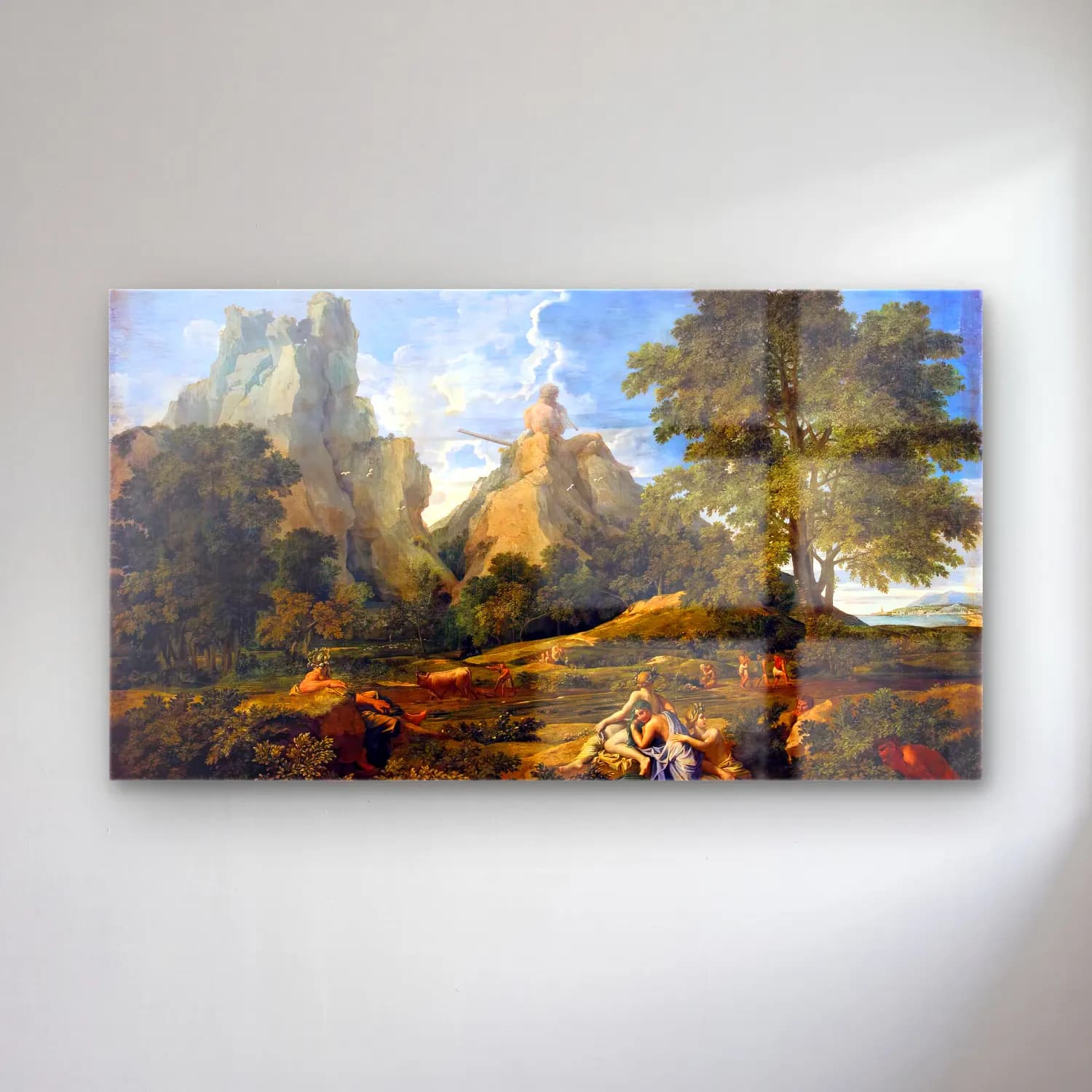 Nicolas Poussin – Landscape with Polyphemus cam tablo — Nicolas Poussin – Landscape with Polyphemus — yağlı boya mitolojik sahne