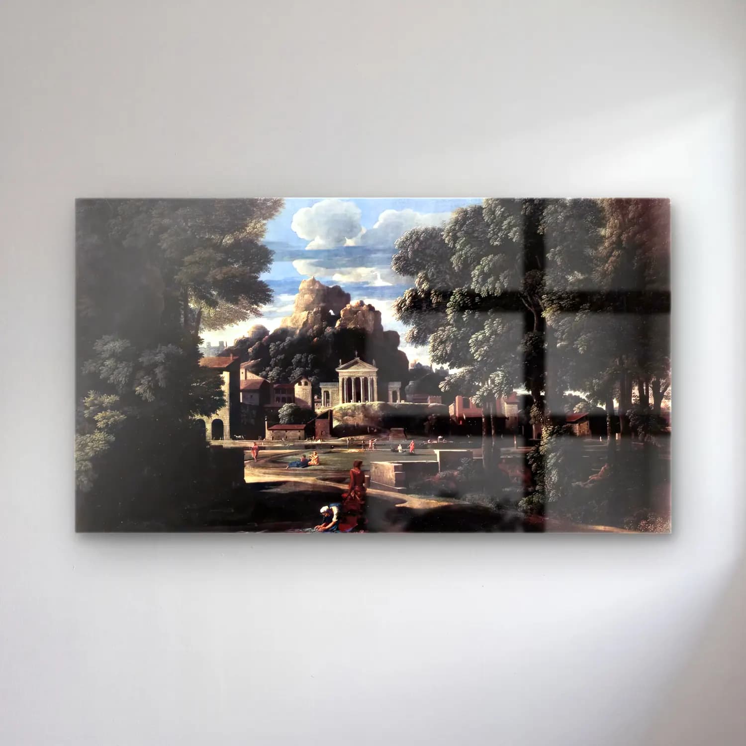 Nicolas Poussin – Landscape with the Gathering of the Ashes of Phocion by his… cam tablo — Nicolas Poussin – Landscape with the Gathering of the Ashes of Phocion by his… — yağlı boya antik kalıntılar