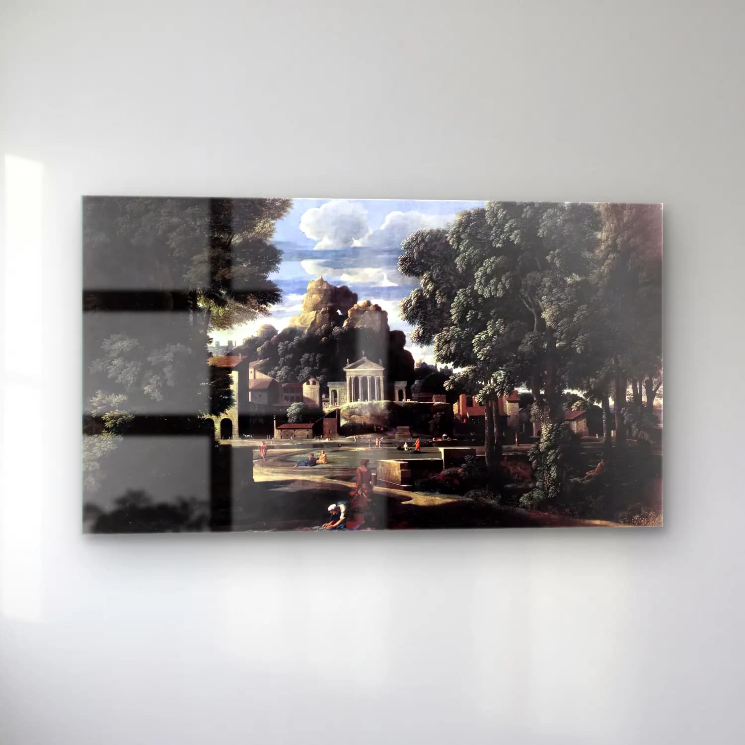 Nicolas Poussin – Landscape with the Gathering of the Ashes of Phocion by his… cam tablo — sol açıdan görünüm