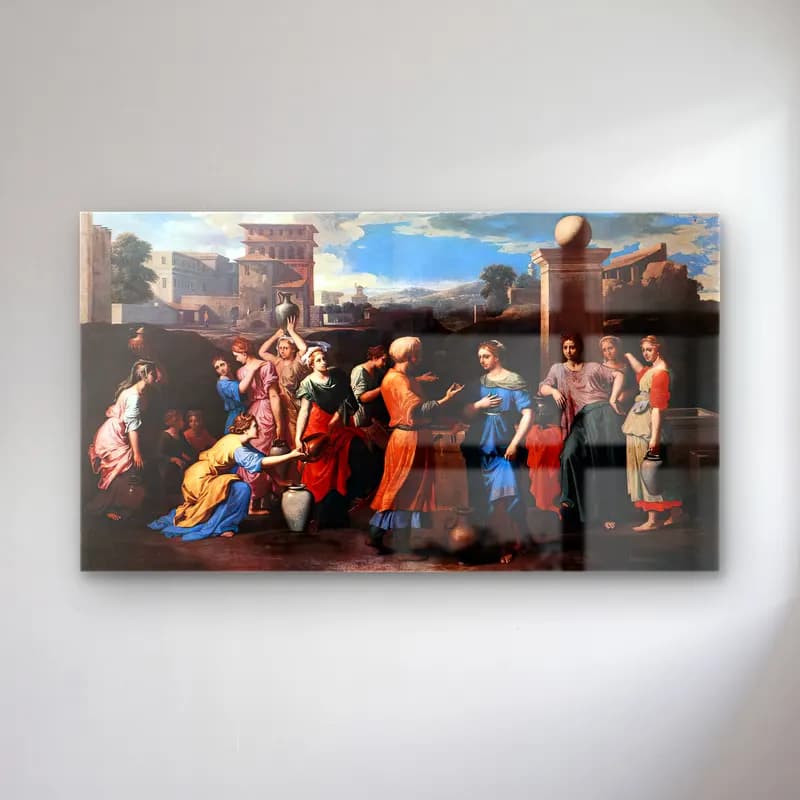 Nicolas Poussin – Rebecca at the Well cam tablo — Nicolas Poussin – Rebecca at the Well — yağlı boya dini sahne