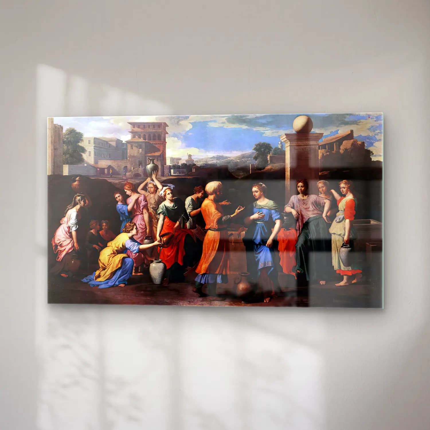 Nicolas Poussin – Rebecca at the Well cam tablo — sağ açıdan görünüm